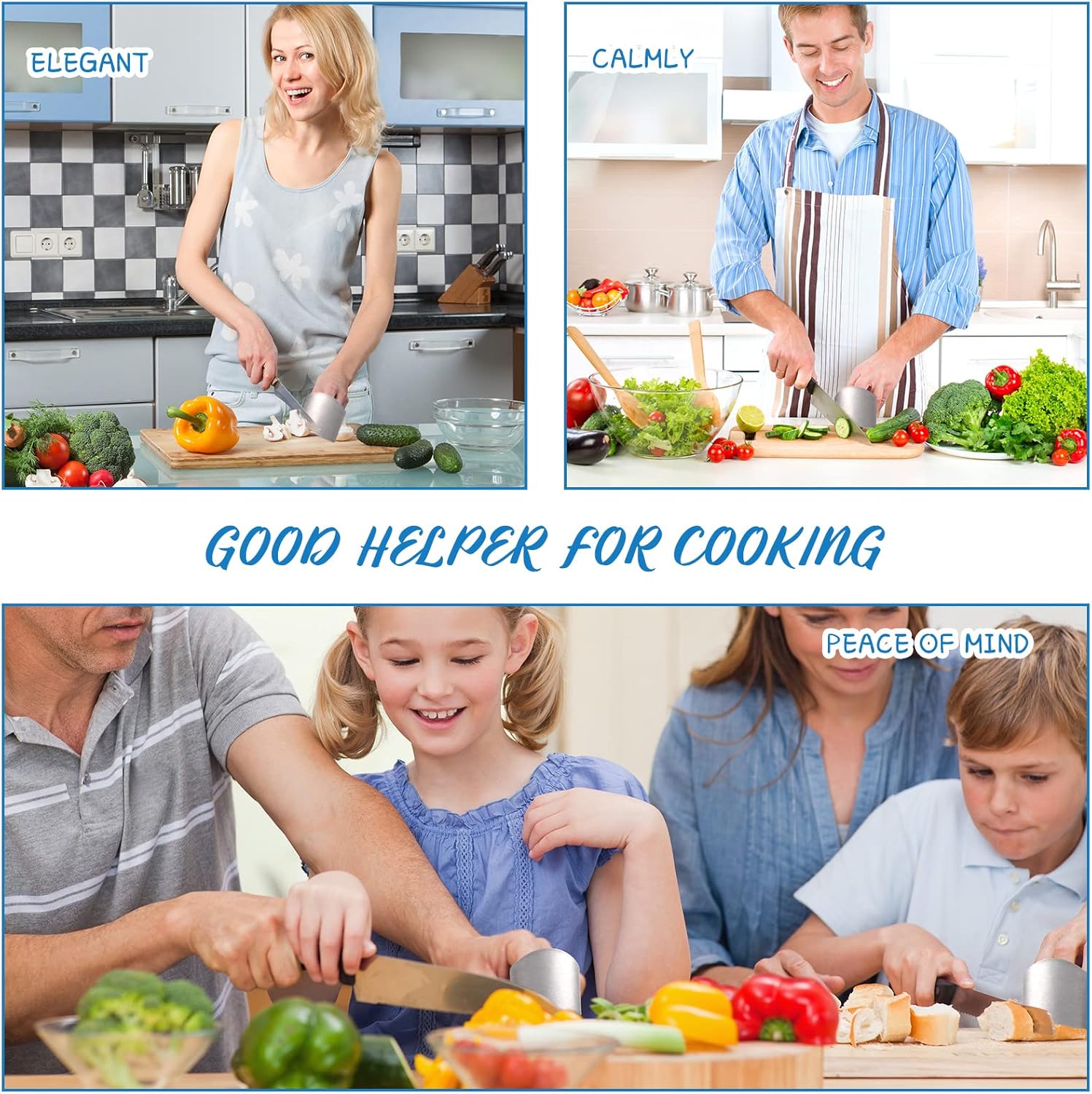 Patelai 6-Piece Adjustable Finger Guards for Stainless Steel Slicing