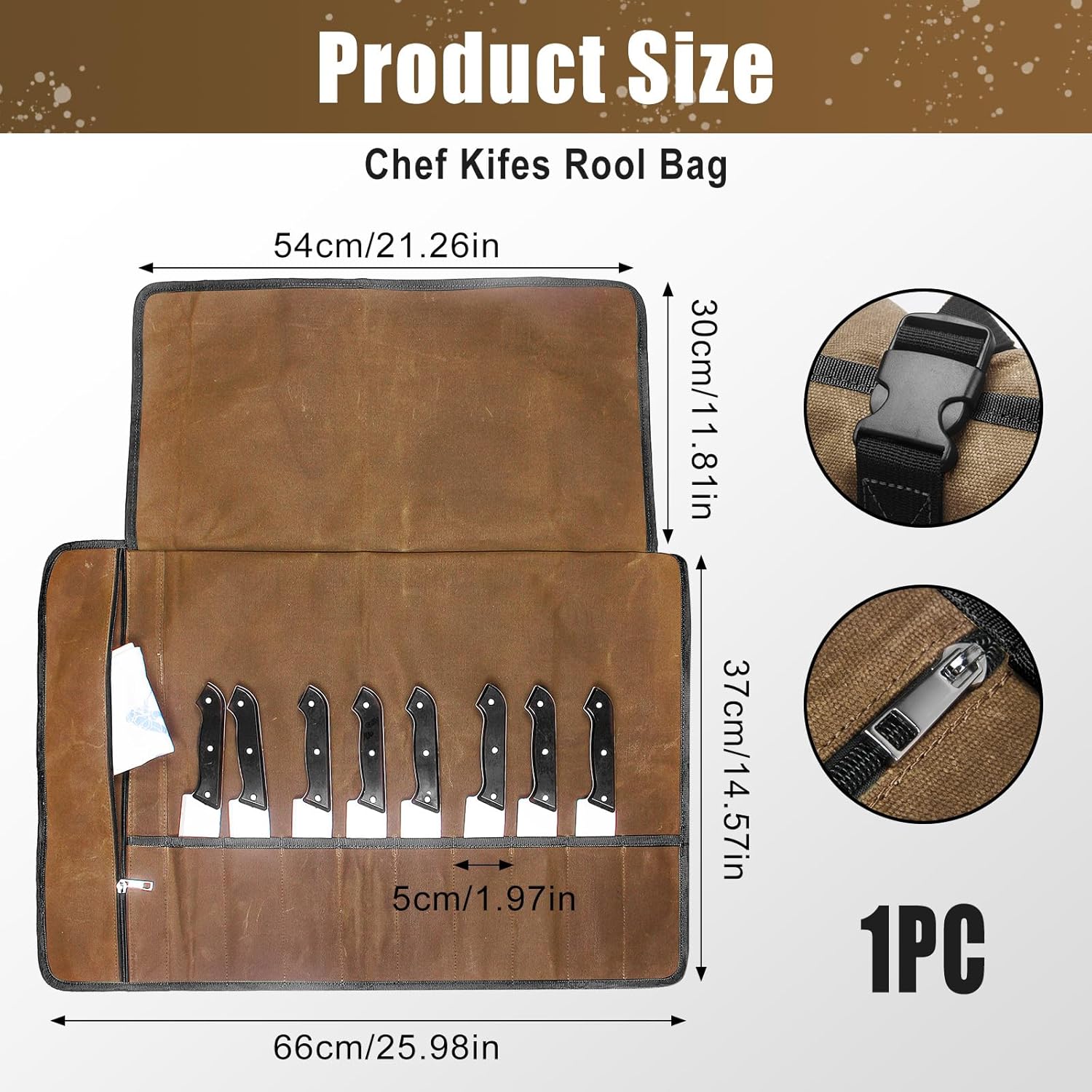 QEES Chef Knife Roll Bag
