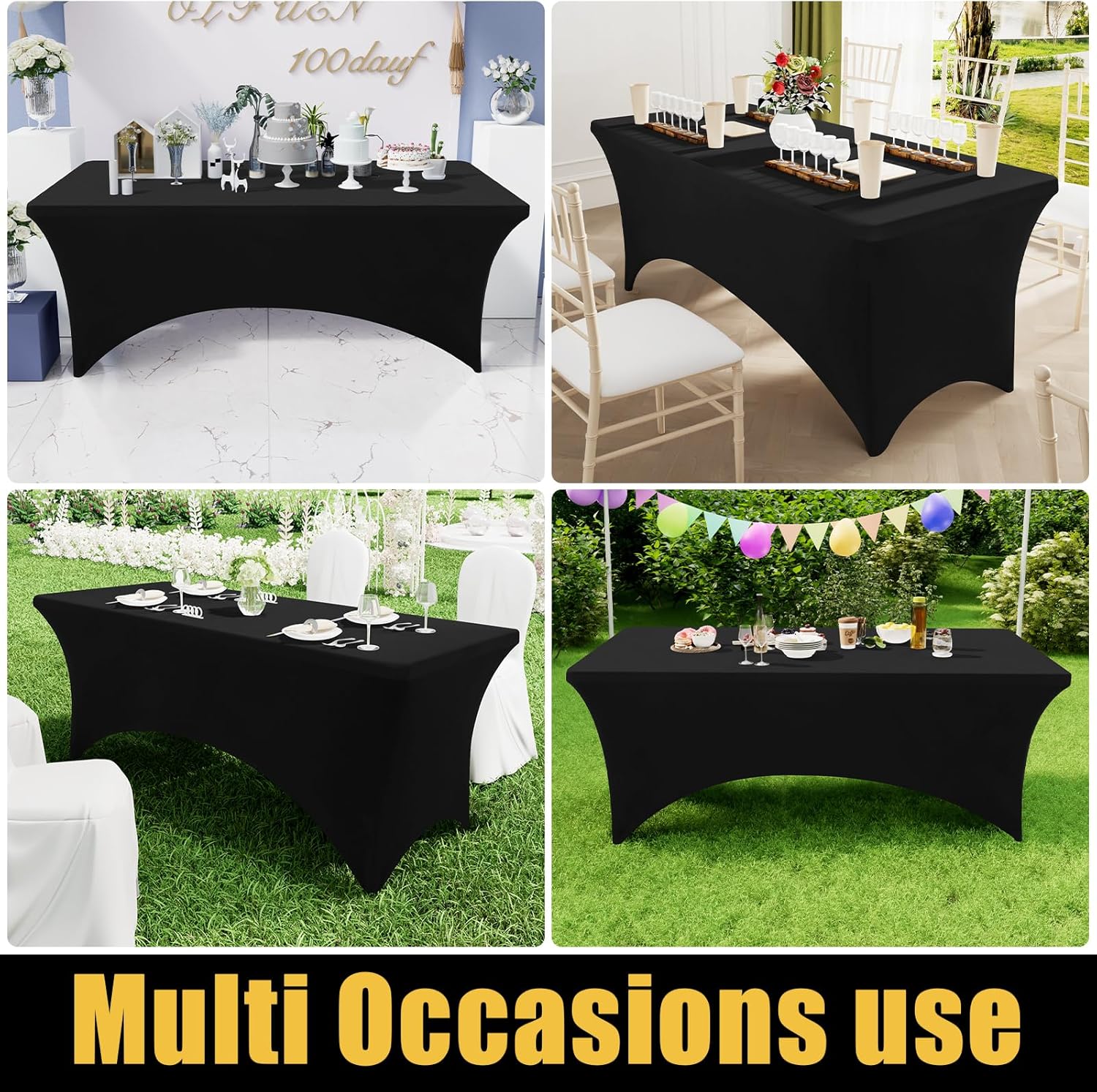 Perfect Fit Tablecloth 2-Pack - Durable Spandex for OutdoorEvents