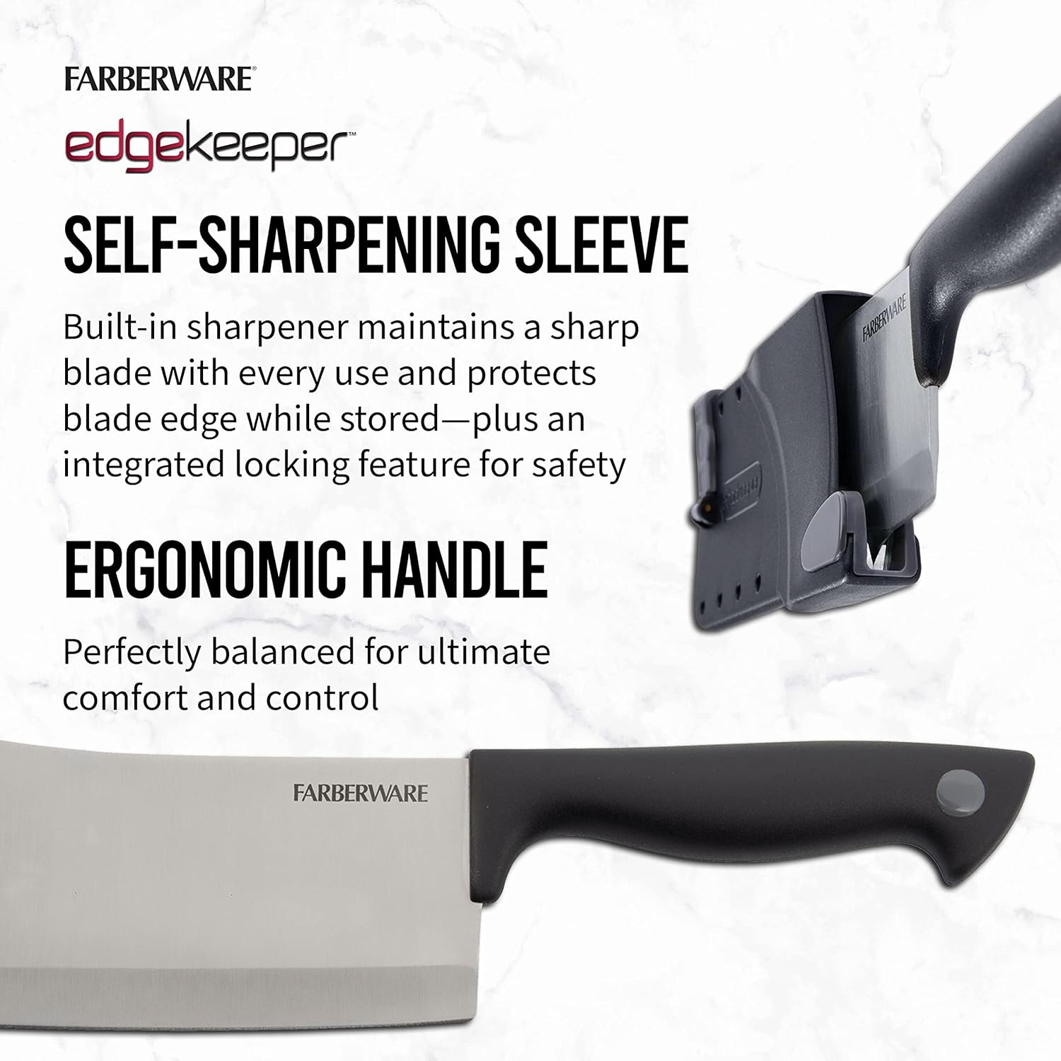 Farberware Edgekeeper 6-Inch Knives Self-Sharp Black