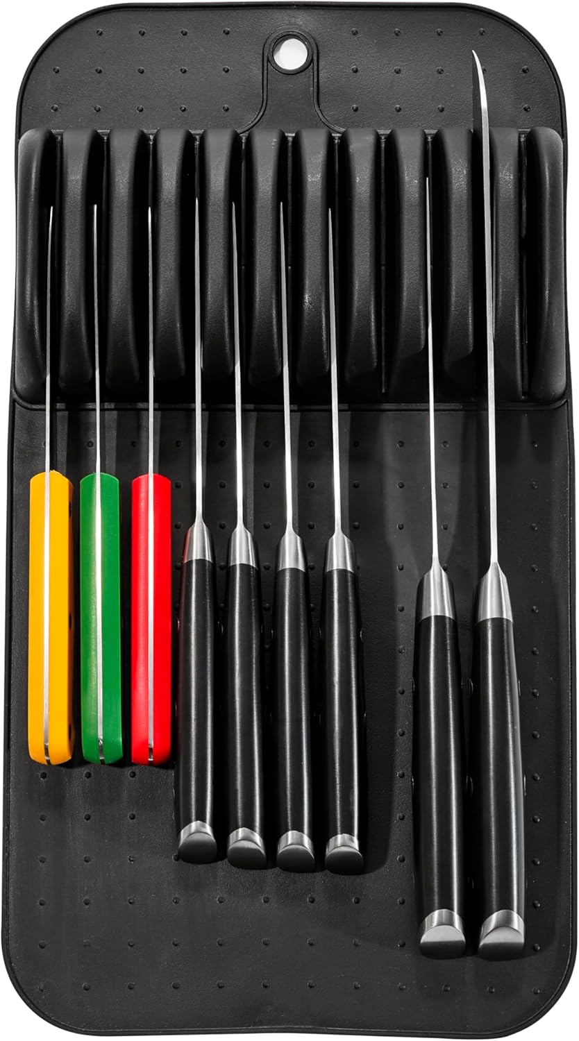 Madesmart Premium Antimicrobial Classic Large Knife Mat Soft-Grip Non-Slip Drawer Organizer