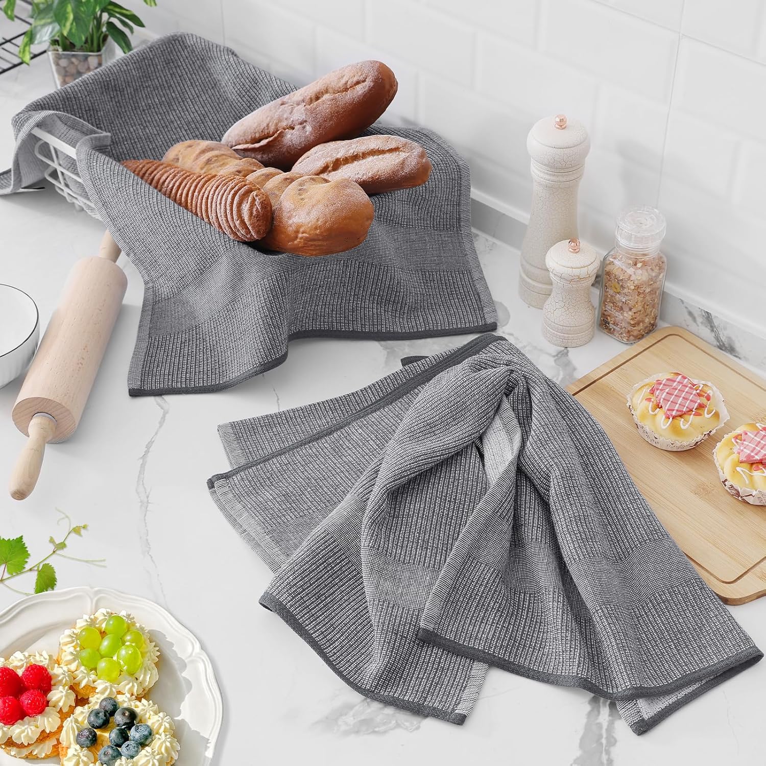 Homaxy Premium Kitchen Towels 18x28 inch 6-Pack