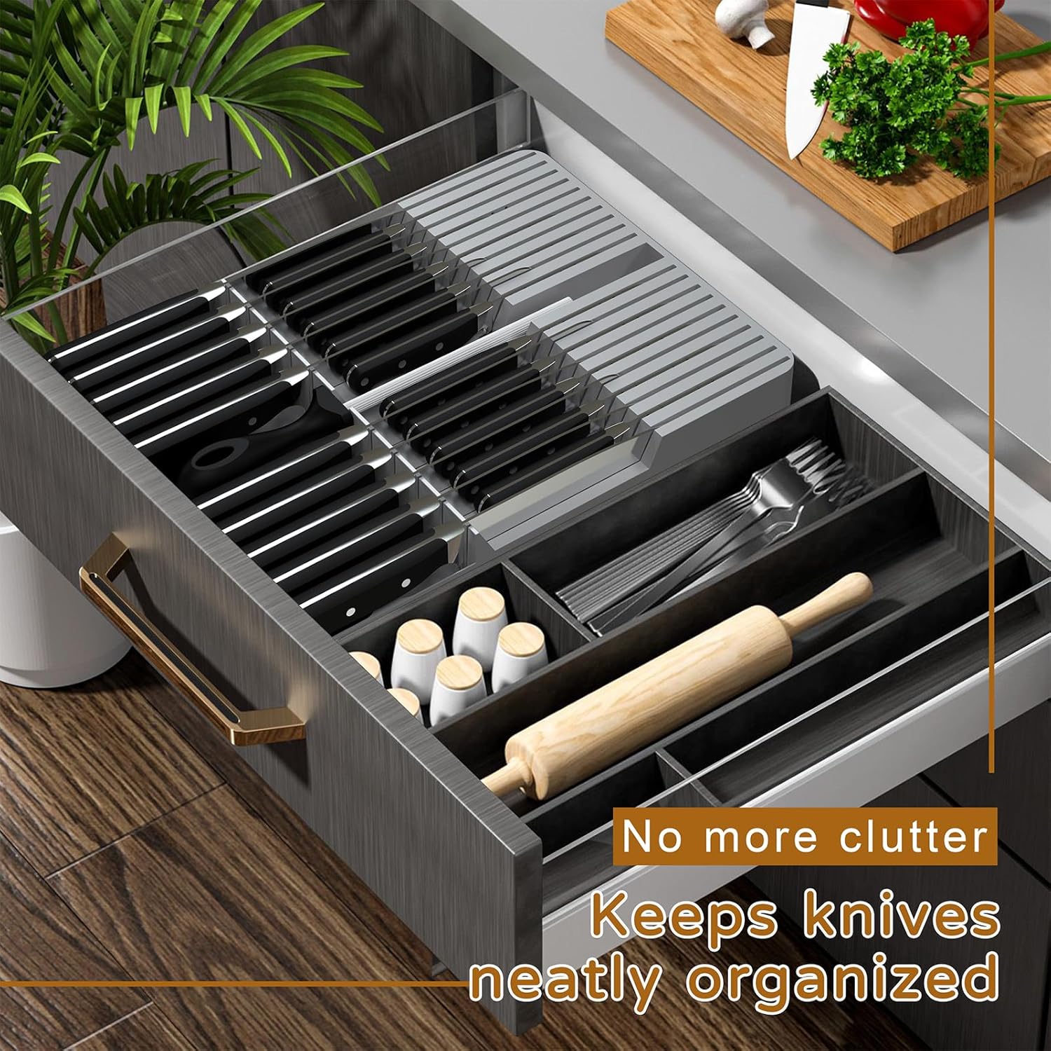 NIUXX Knife Organizer Ultimate Space-Saver for Your Kitchen Drawer
