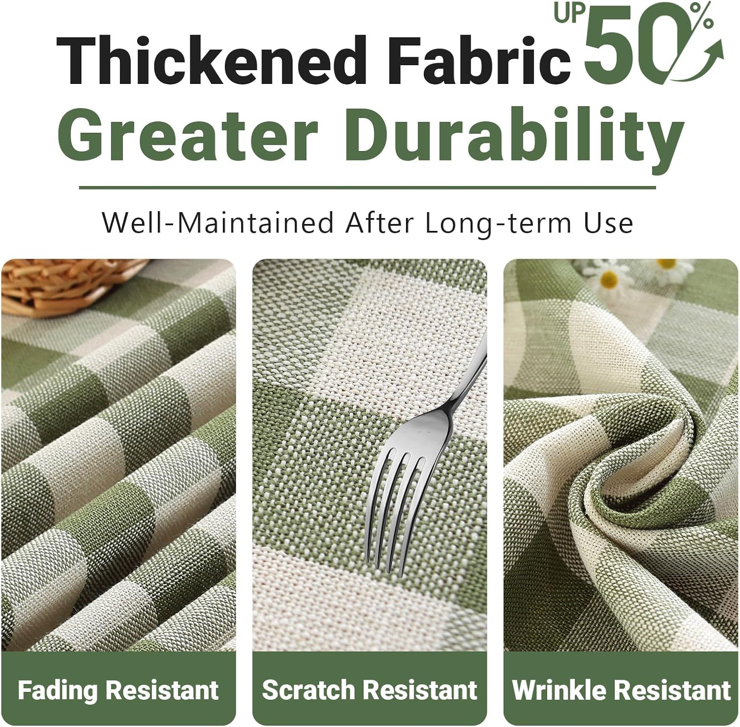 Stylish Checkered Tablecloth with Tassel Edges