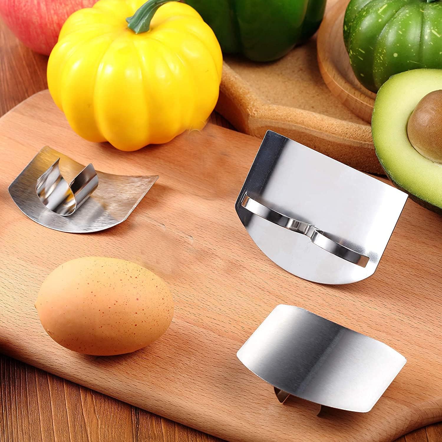 3-Piece Stainless Steel Finger Guards for Kitchen Use