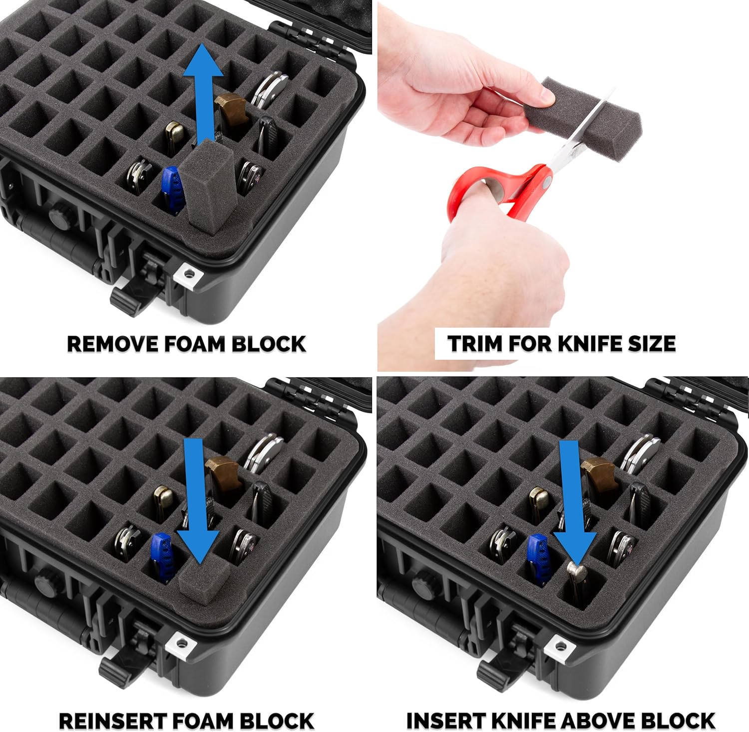 CASEMATIX 13 Folding Knife Case - Lockable Waterproof Organizer