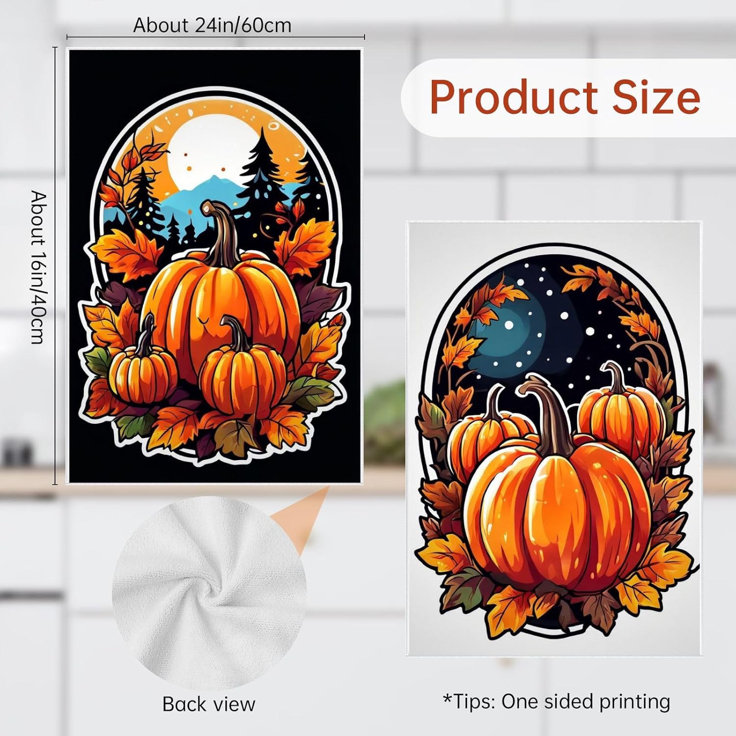 Fall Tea Towels Set 16x24 4-Pack