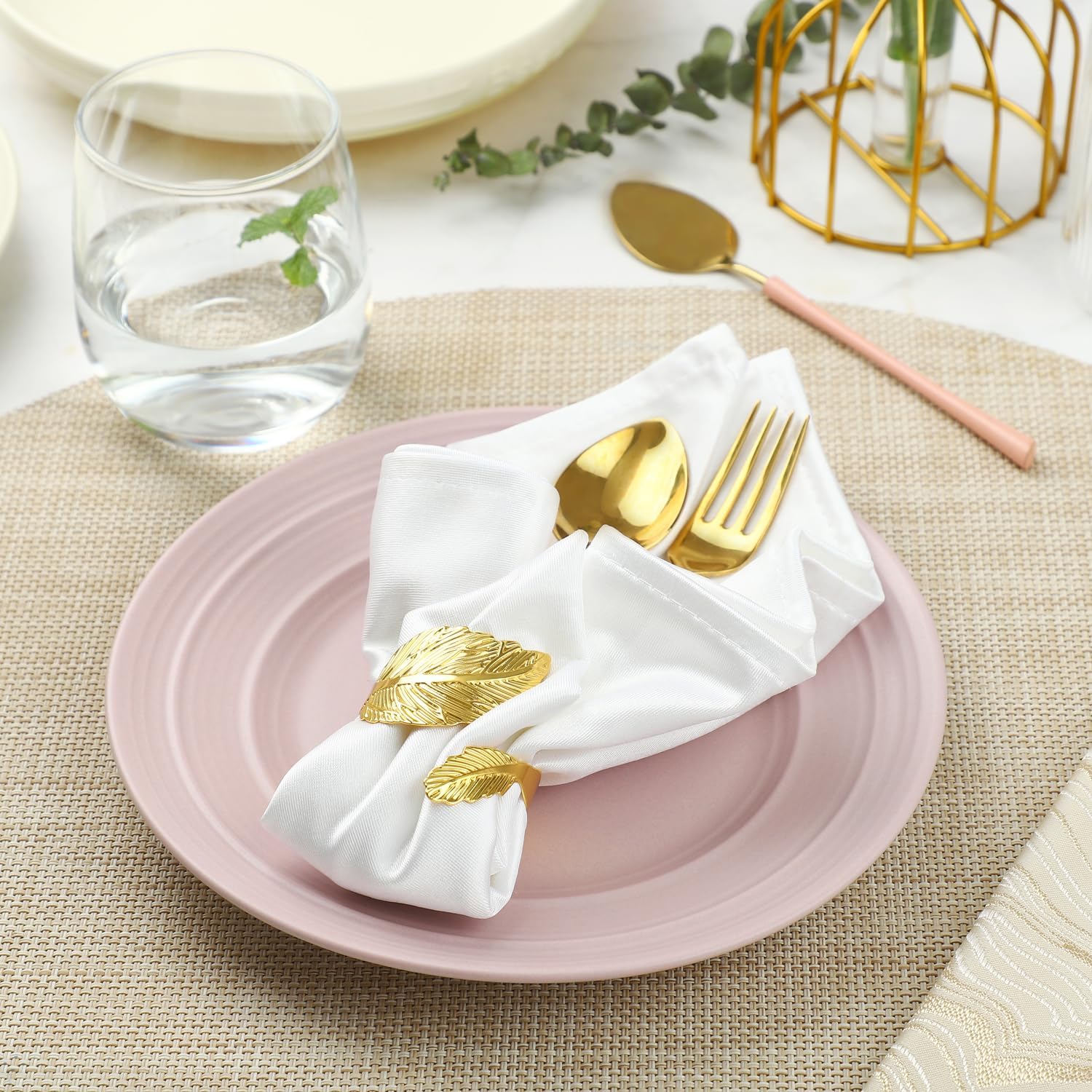 12-Piece Gold Napkin Rings Set for Home Events and Gifting