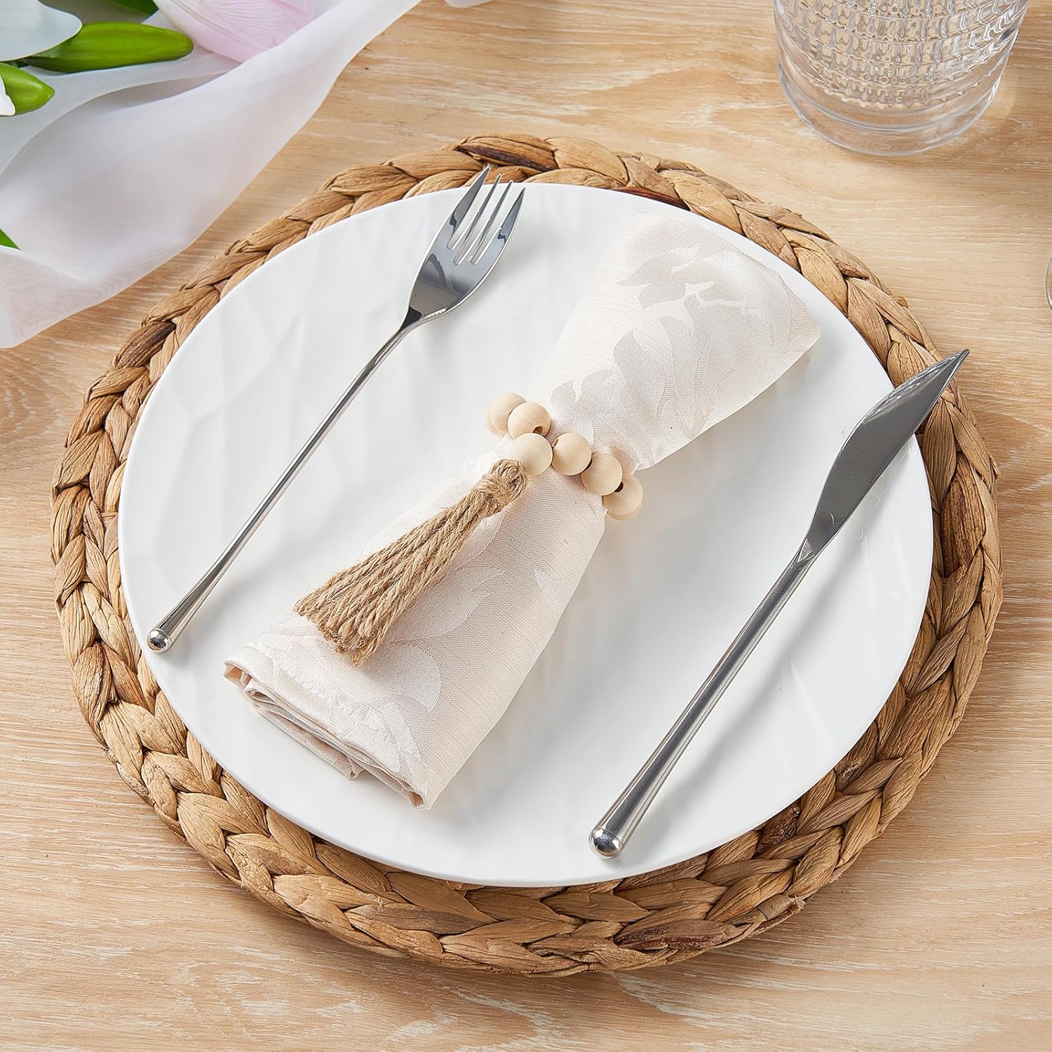Table Napkins Set of 6 - Rustic Elegance for Weddings Holidays Boho Parties