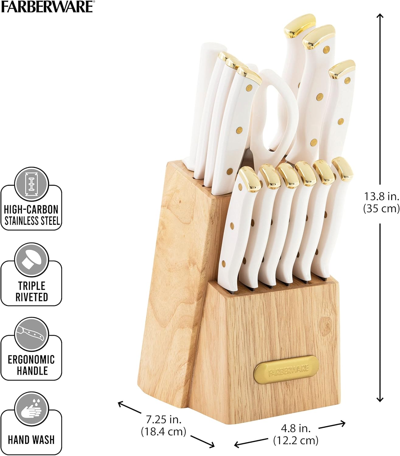 Stylish and Functional 15-Piece Knife Block Set