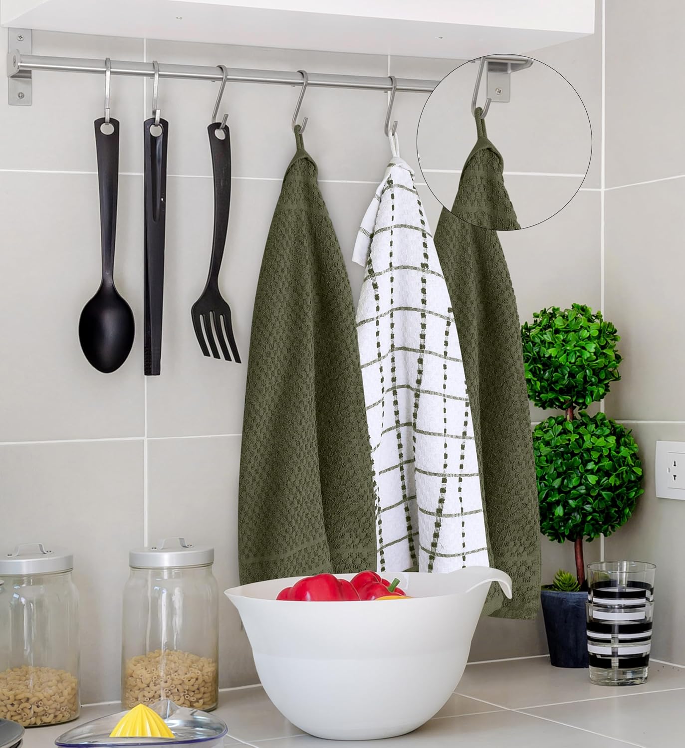 Utopia Towels 12 Pack Dish Towels Dusty Olive