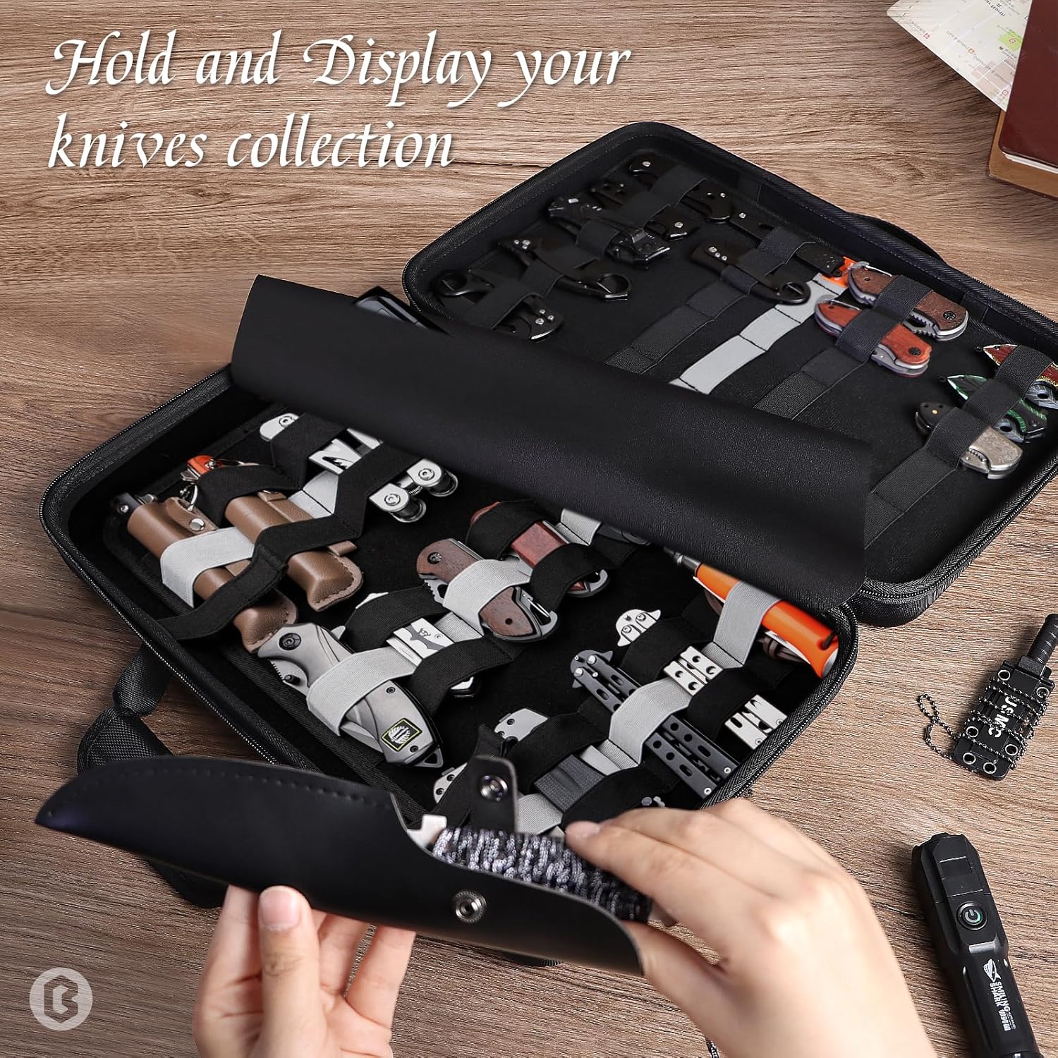 Organized Knife Storage Case with Shoulder Strap