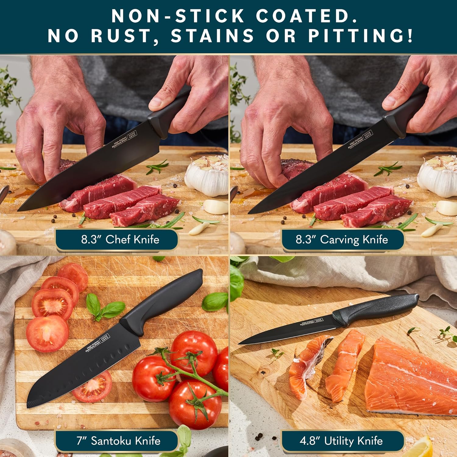Ergonomic Kitchen Knife Set with Precision