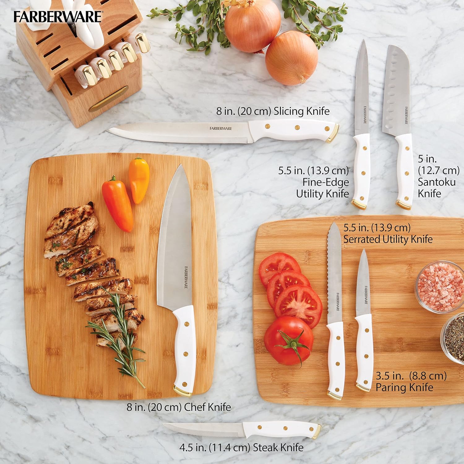 Stylish and Functional 15-Piece Knife Block Set