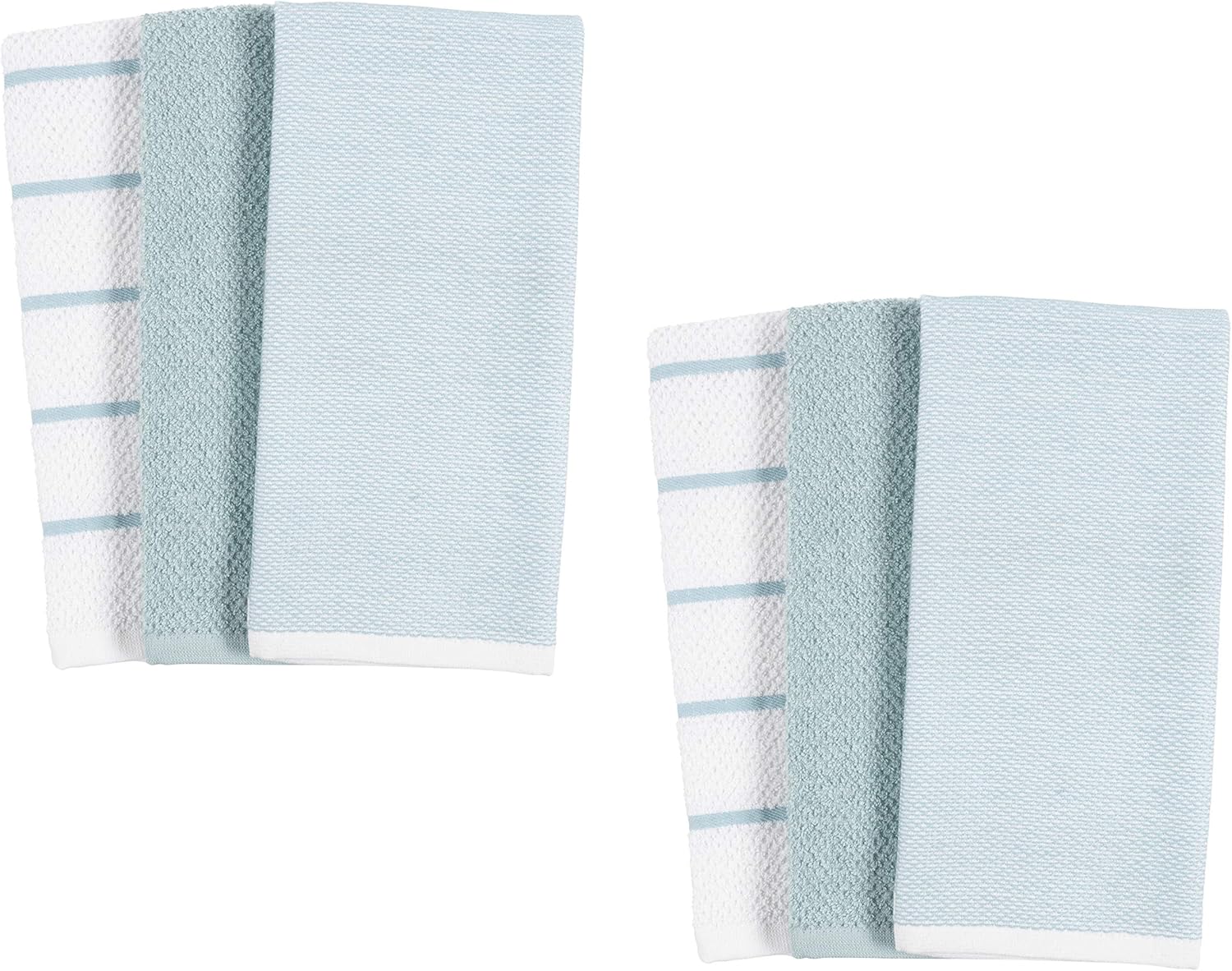 Ayesha Curry Mixed Utility Kitchen Towel Set Set of 6 Aqua