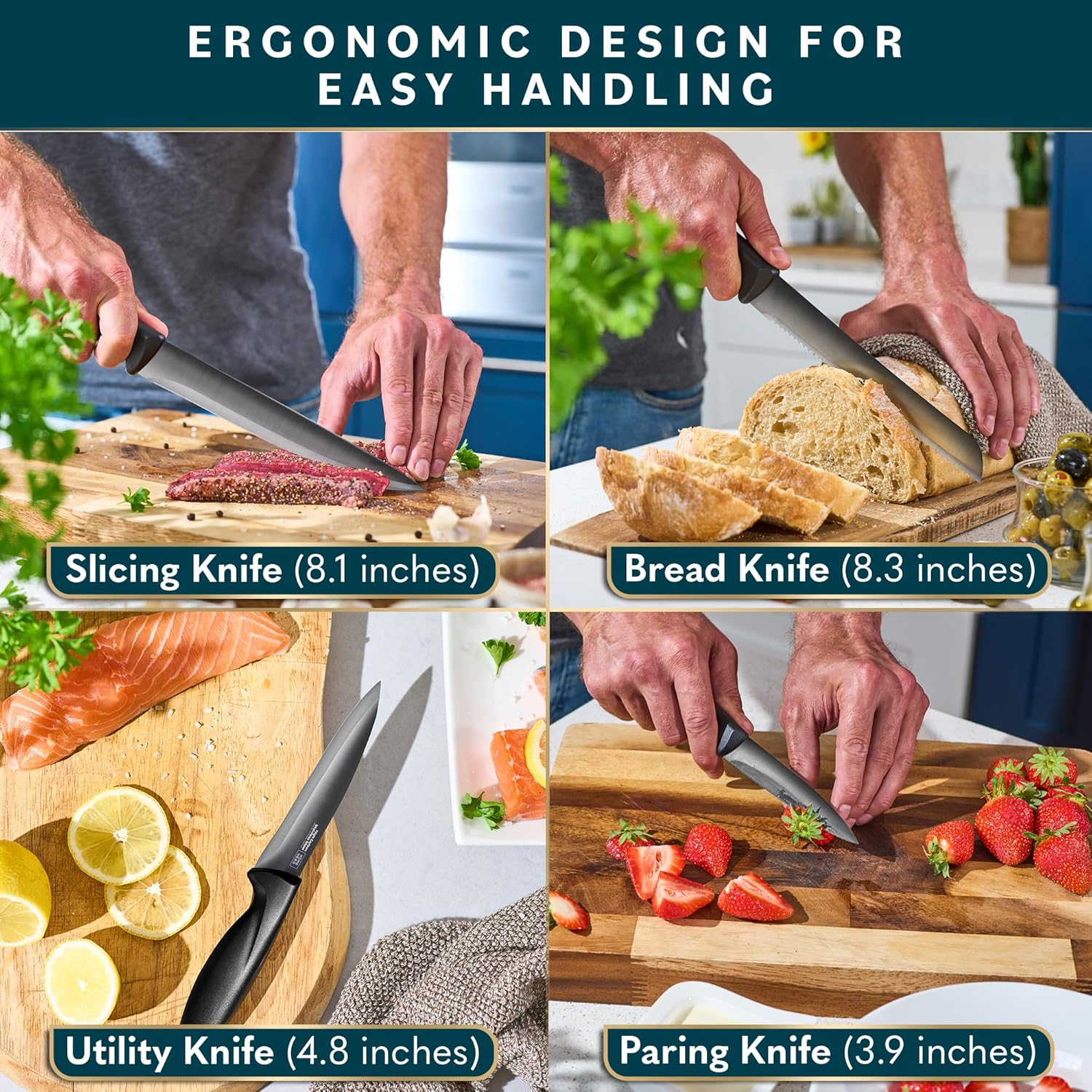 Ergonomic Kitchen Knife Set
