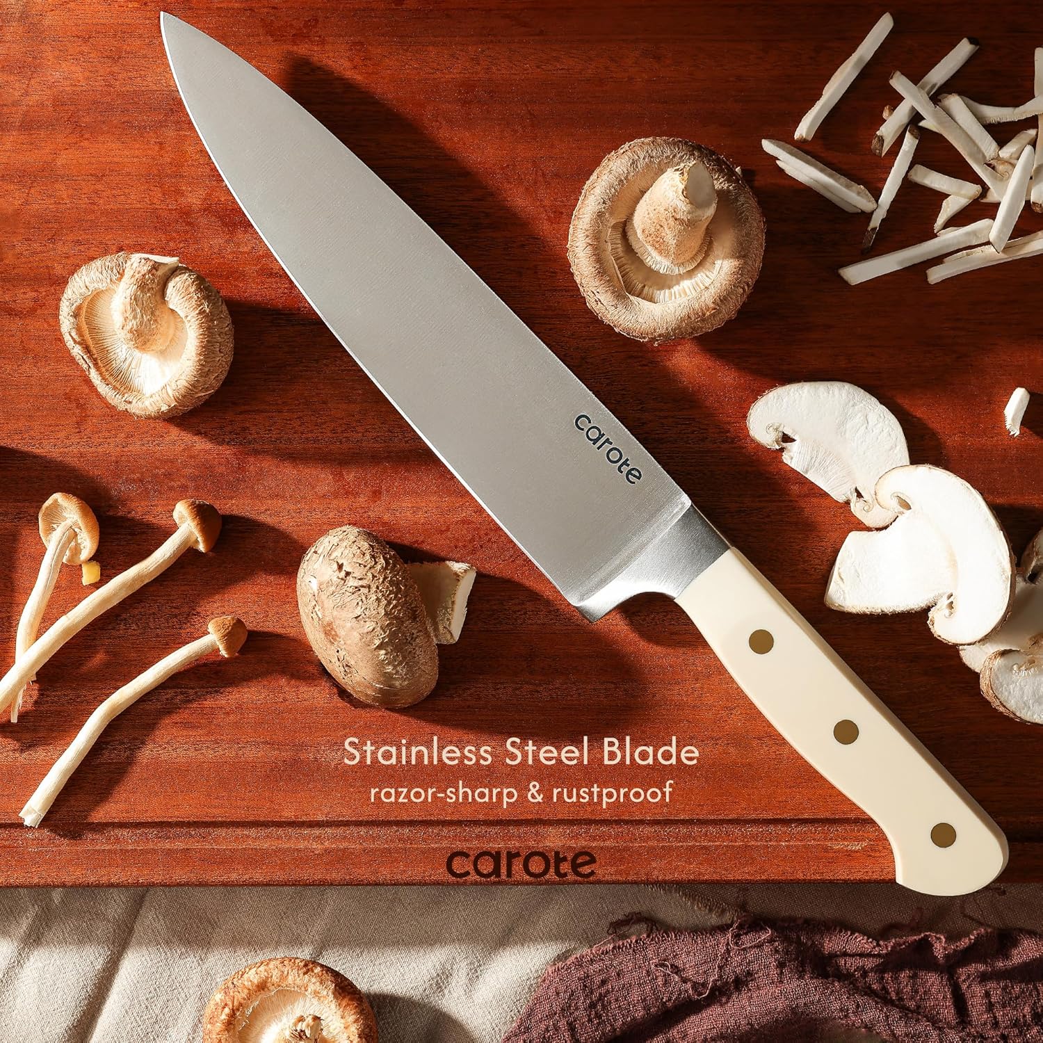 CAROTE 11-Piece Kitchen Knife Set with Block