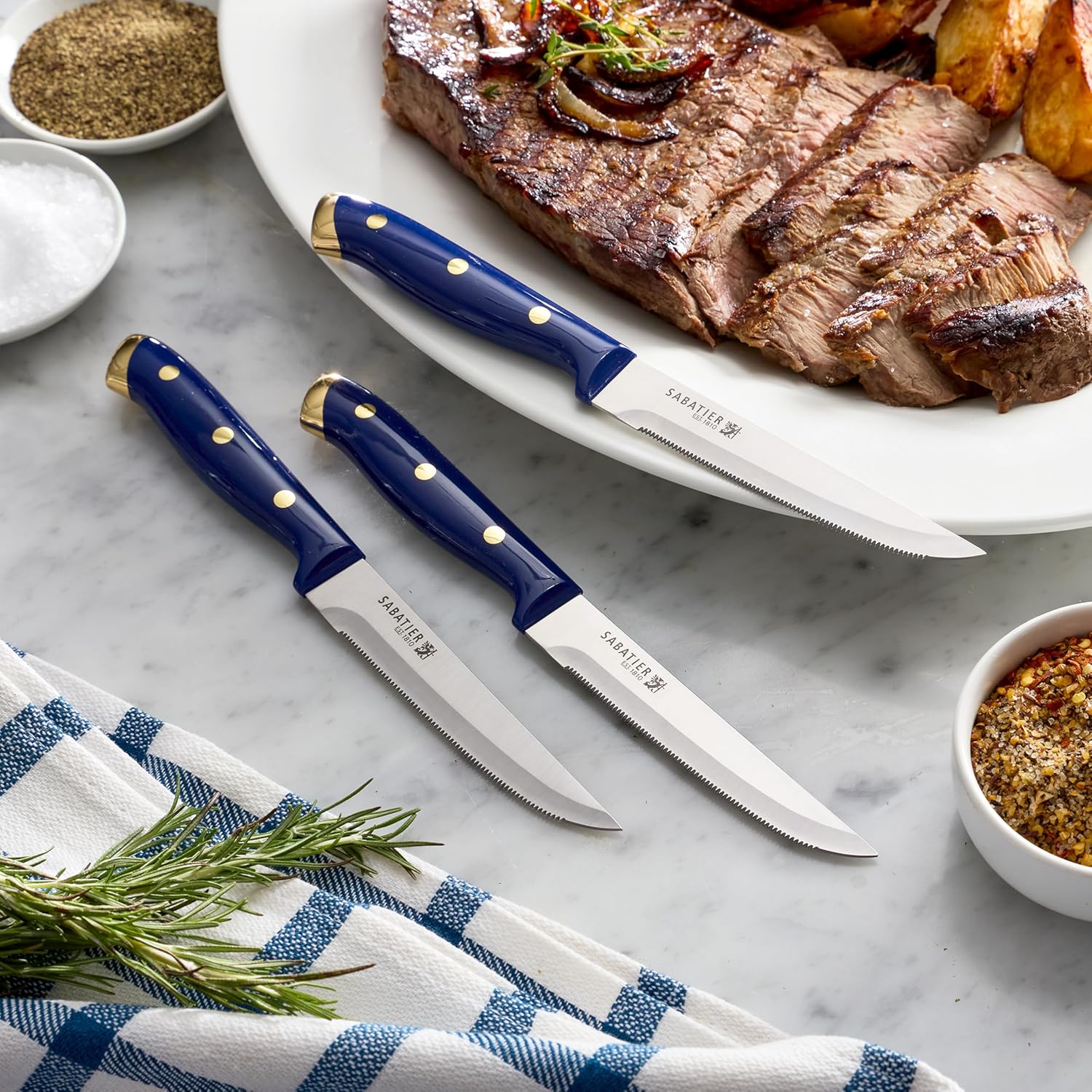 14-Piece Sabatier Knives Set Precision Cutting