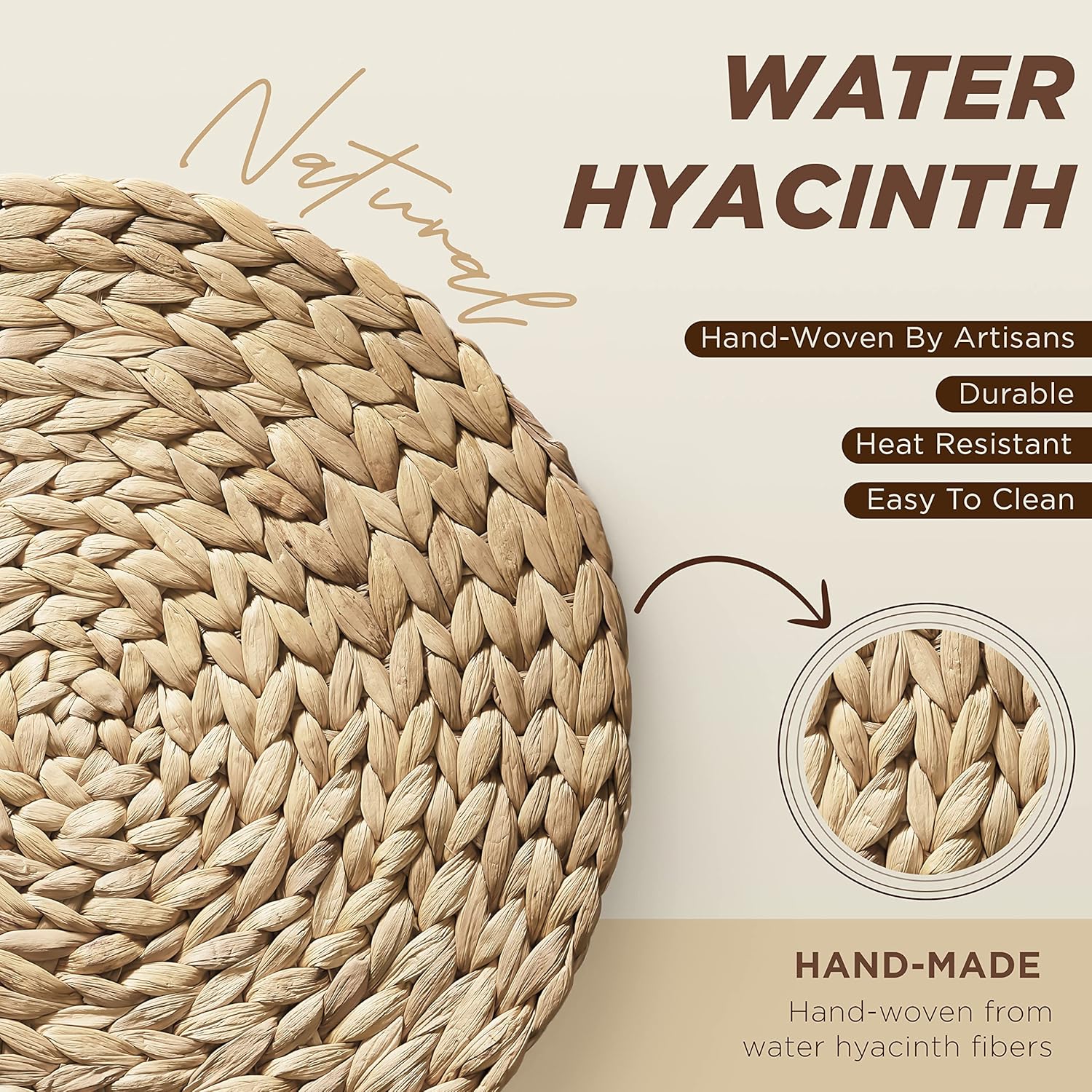 Natural Boho-Styled Wicker Placemats for Your Table