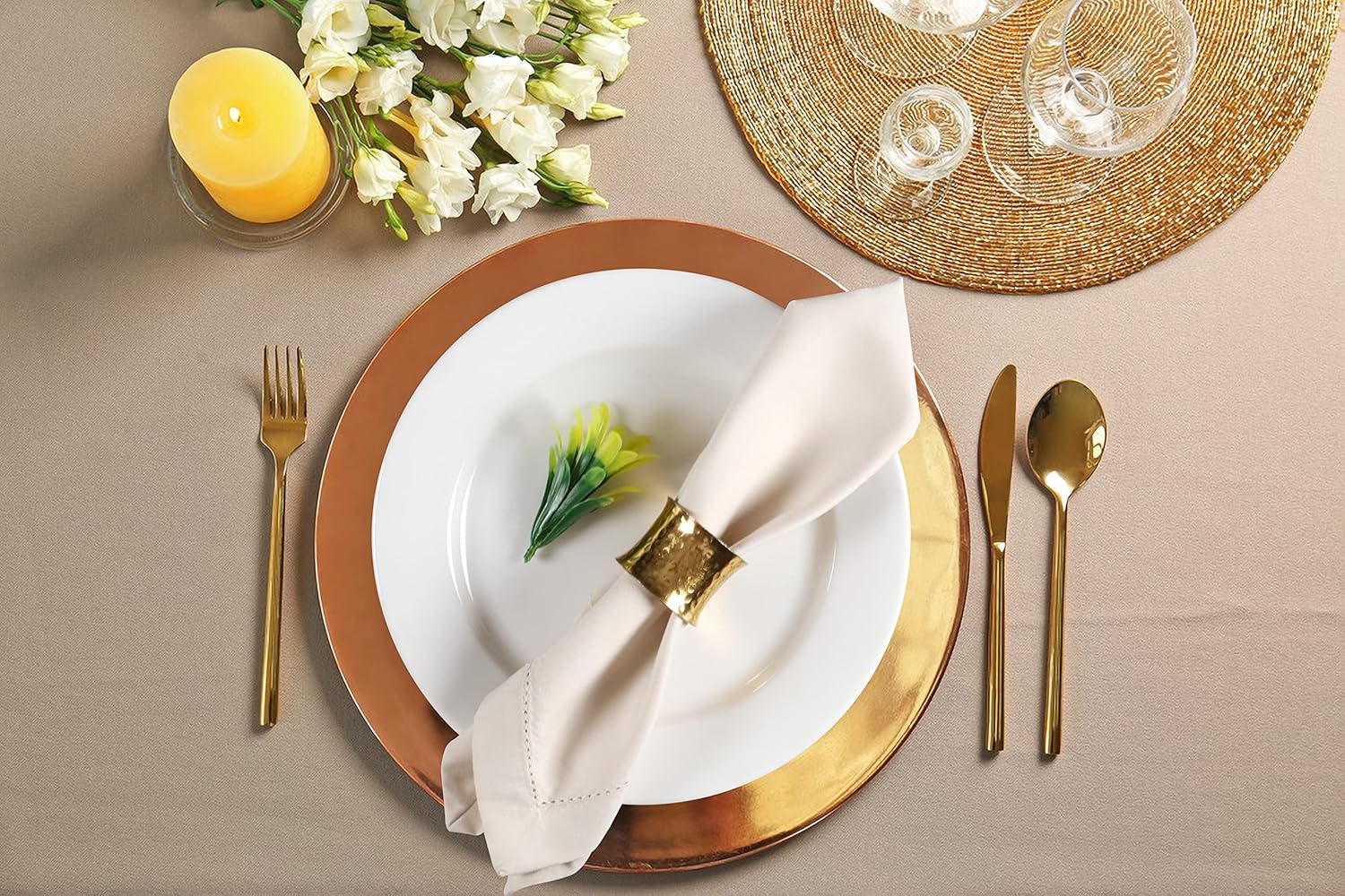 Elegant 20x20 Soft Cloth Napkins Washable Dinner Napkins for Home Weddings Events
