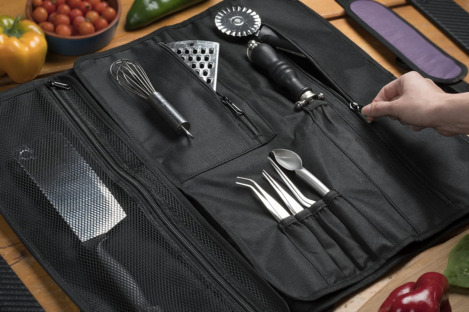 Asaya Chef Knife Roll Bag - 20-Pocket Durable Stain-Resistant