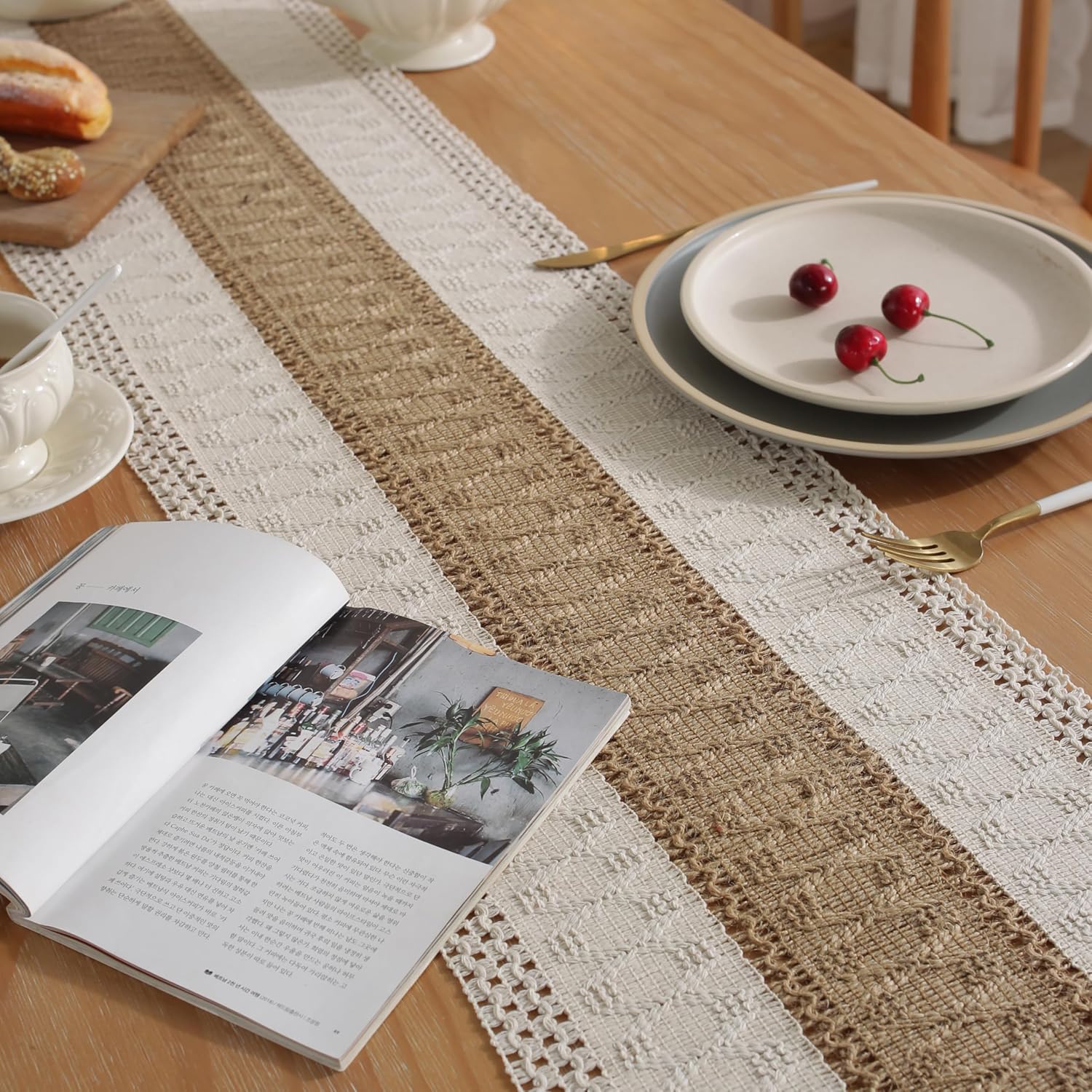 Handmade Boho Placemats Table Runner Set for Kitchen