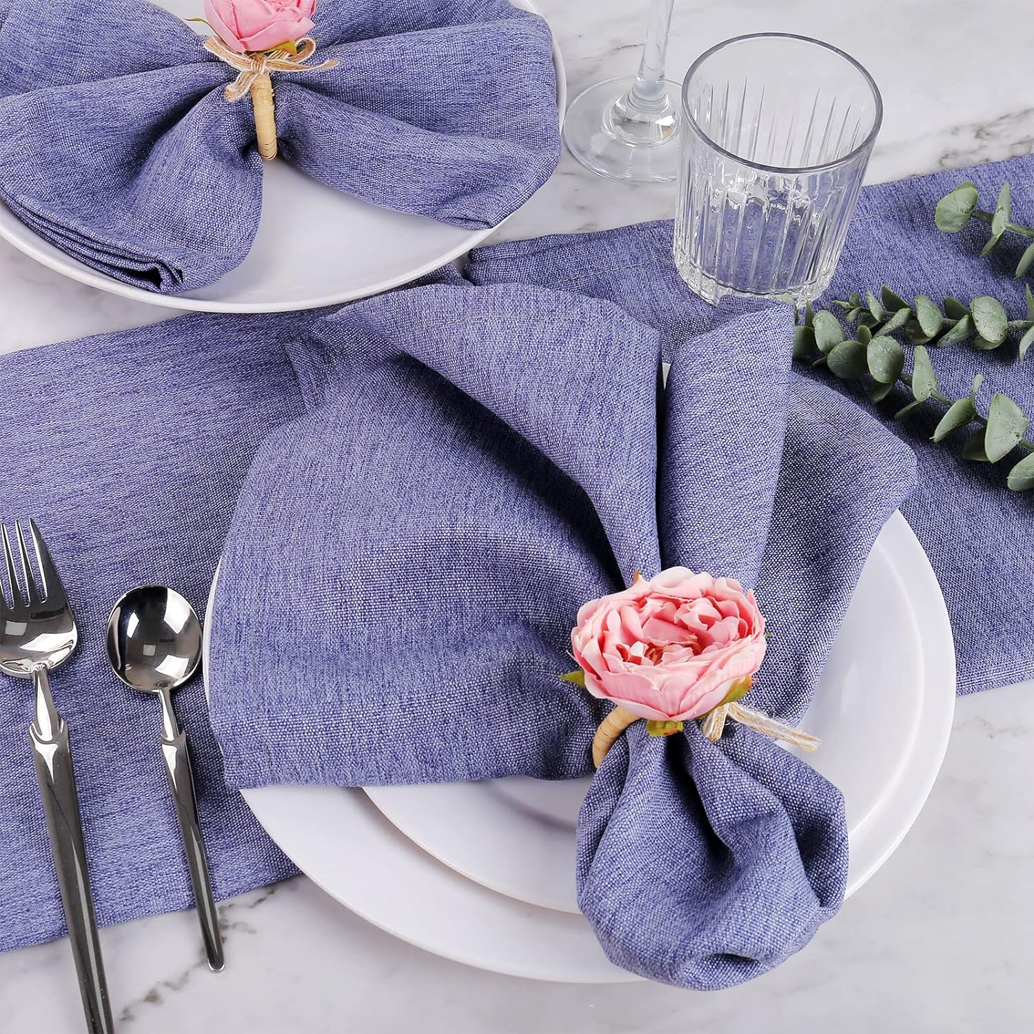 Vibrant Handmade Napkin Rings Pink Peonies for Weddings Parties More