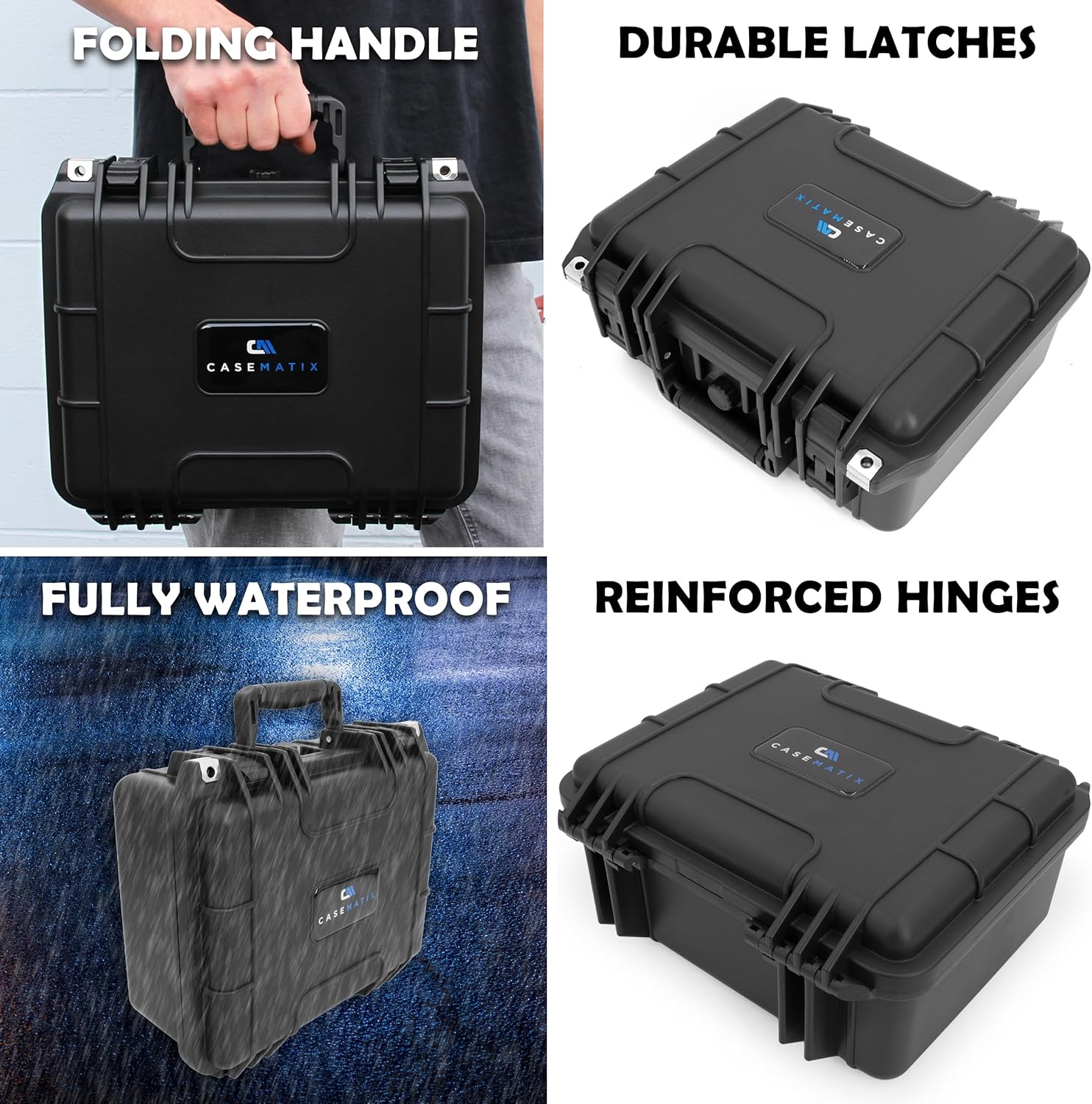 CASEMATIX 13 Folding Knife Case - Lockable Waterproof Organizer