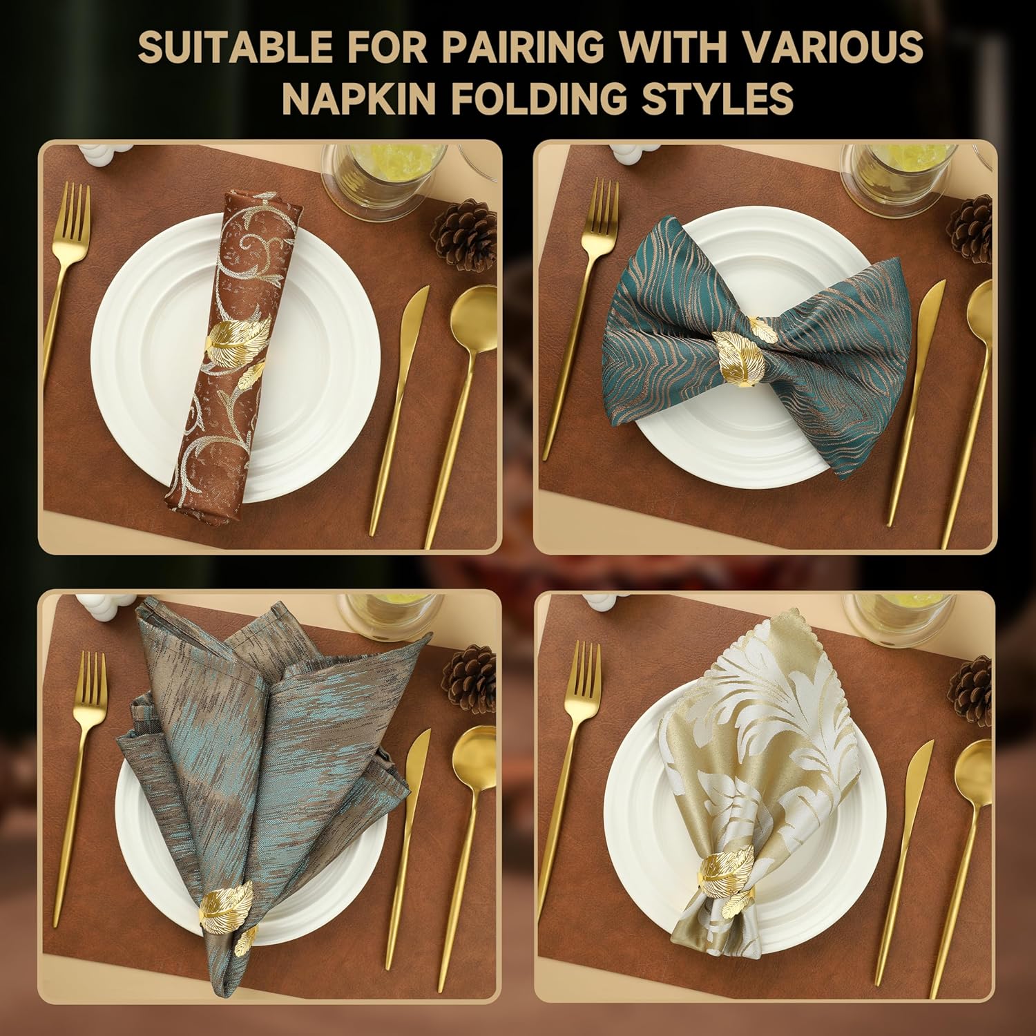 12-Piece Gold Napkin Rings Set for Home Events and Gifting
