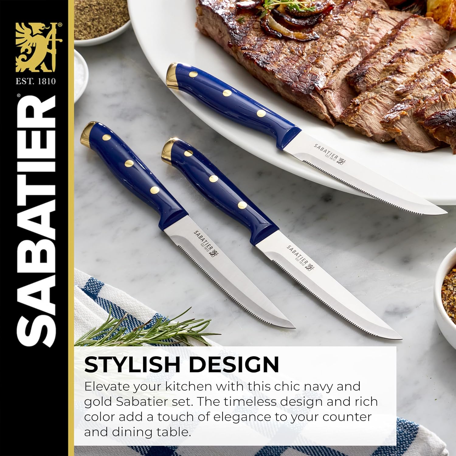 14-Piece Sabatier Knives Set Precision Cutting