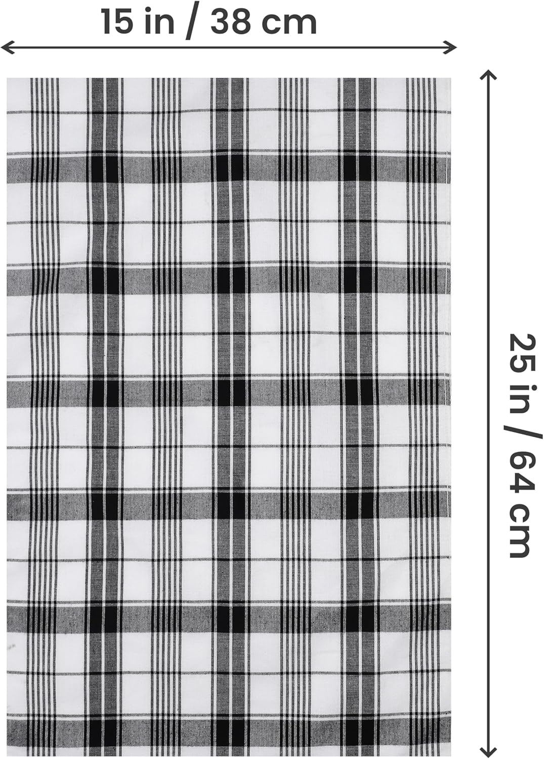 Utopia Premium Black White Dish Towels - 6 x 15x25 inches Set