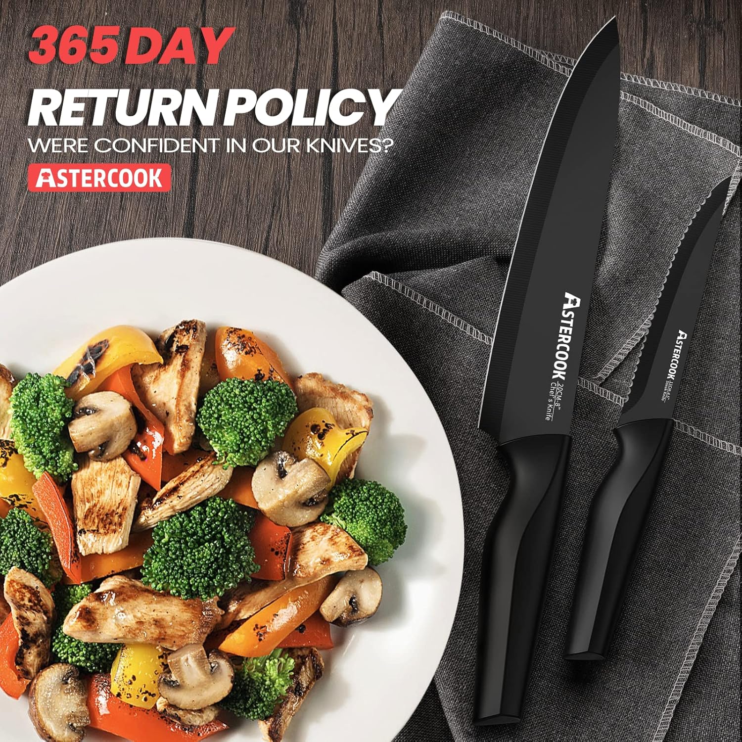 21-Piece Knife Set with Built-in Sharpener