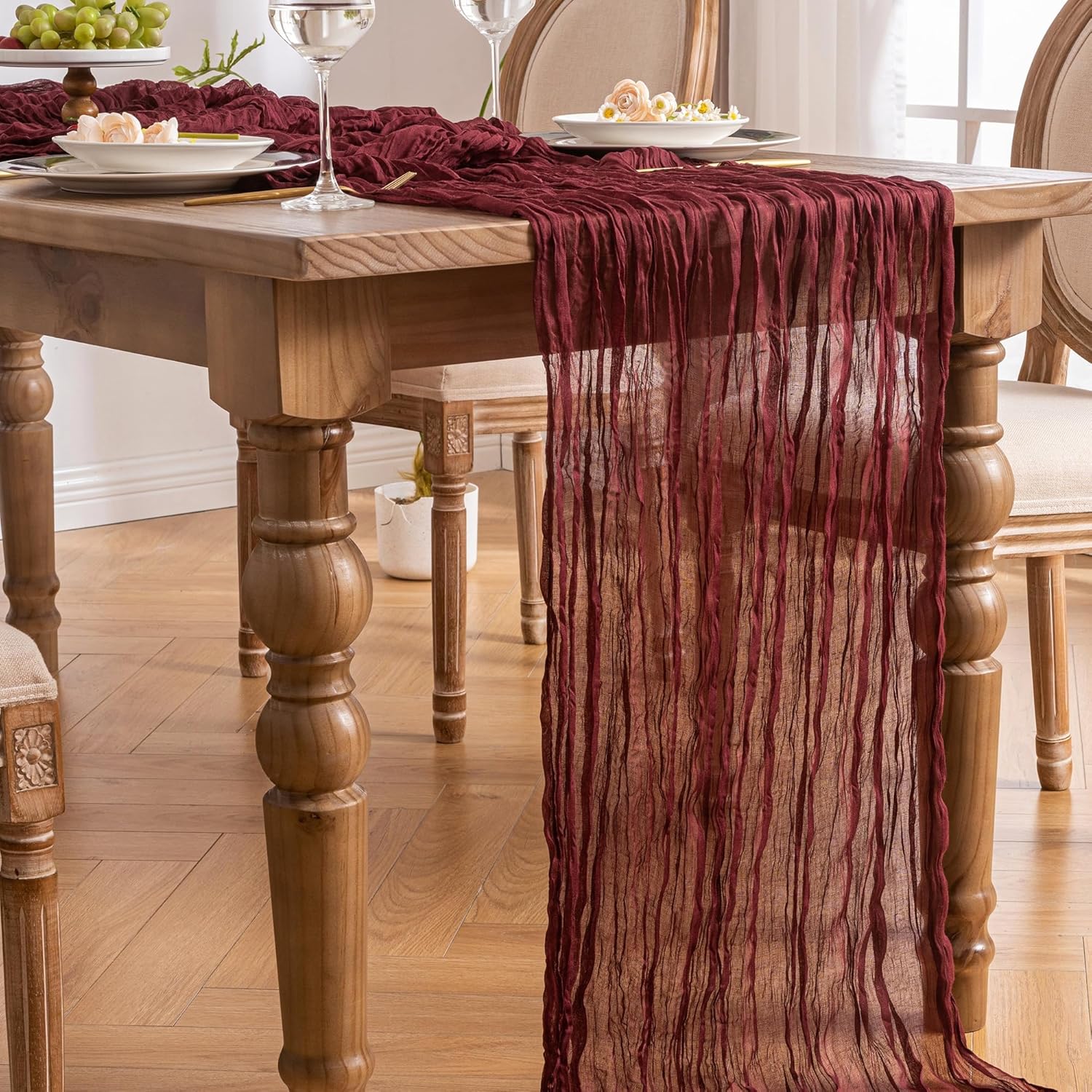 Burgundy 10ft Long Table Runner Pair