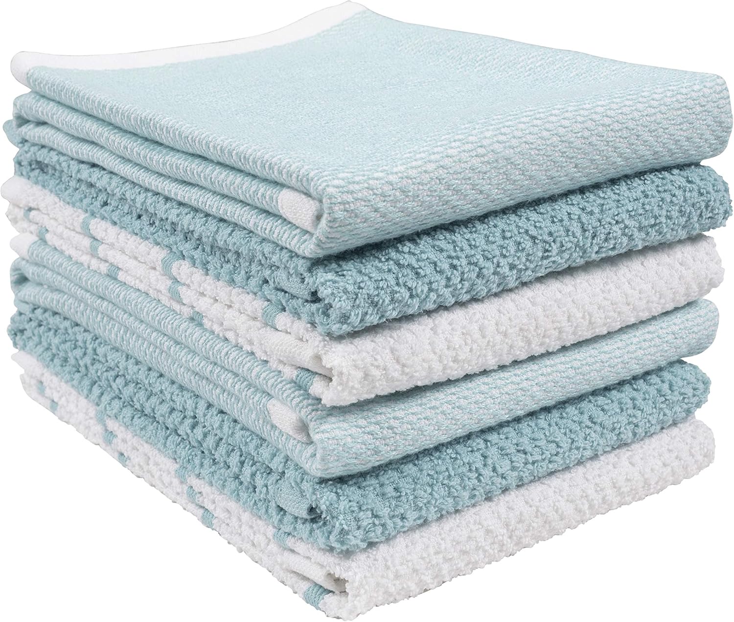 Ayesha Curry Mixed Utility Kitchen Towel Set Set of 6 Aqua