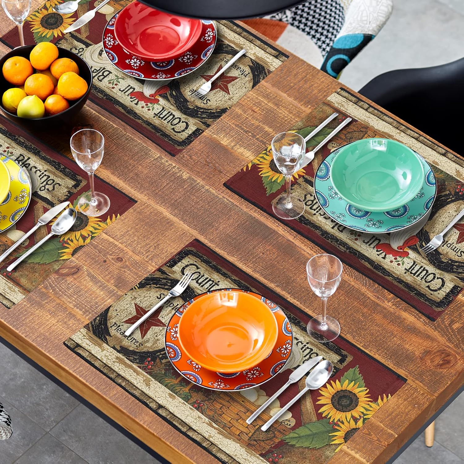 Vintage Rooster Placemats Set