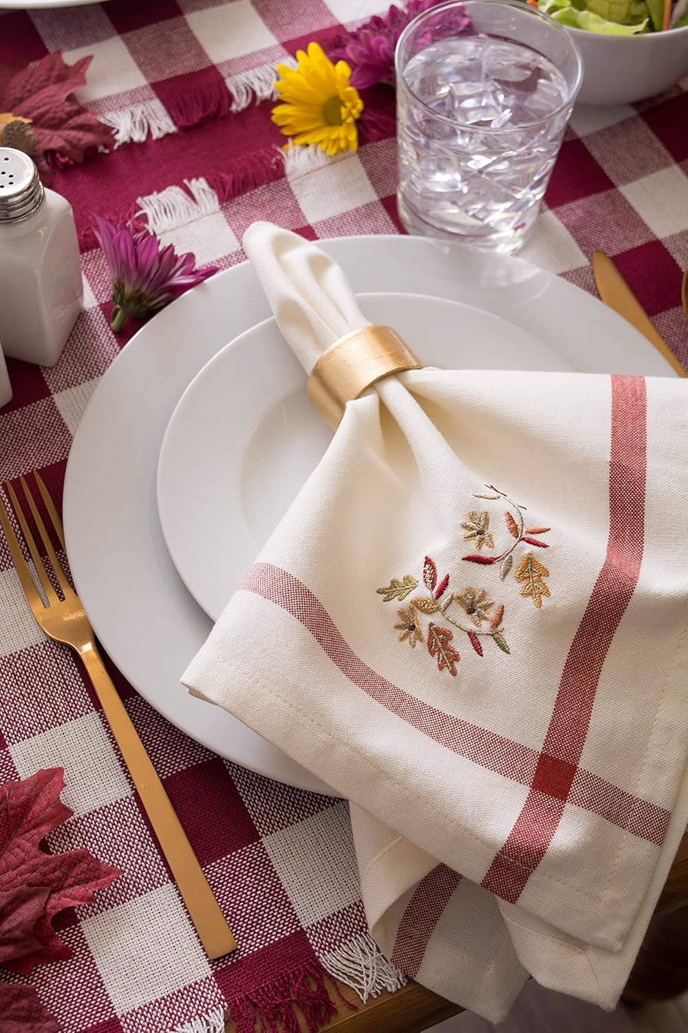 DII Basic Napkin Ring Collection Decorative Gold 6 Count