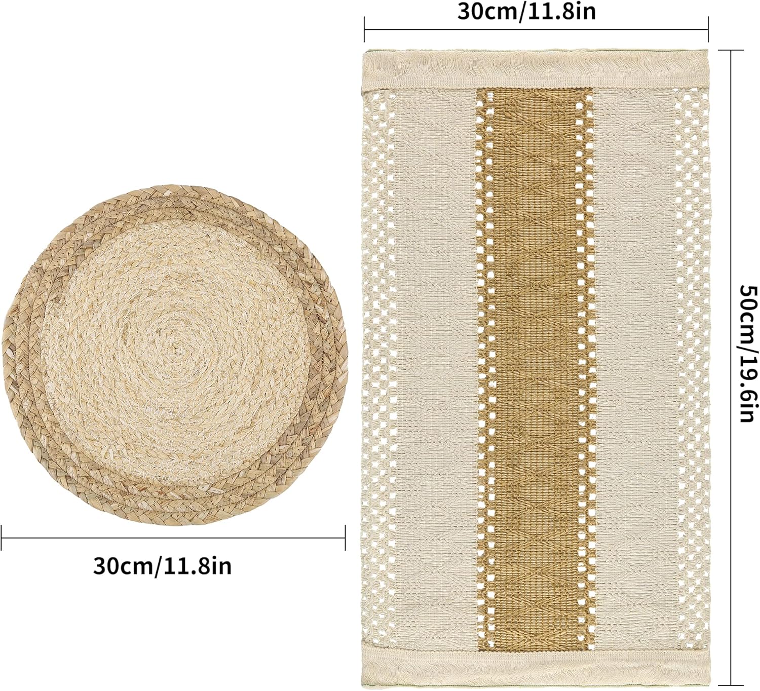 Zology Handmade Boho Placemats Set of 4