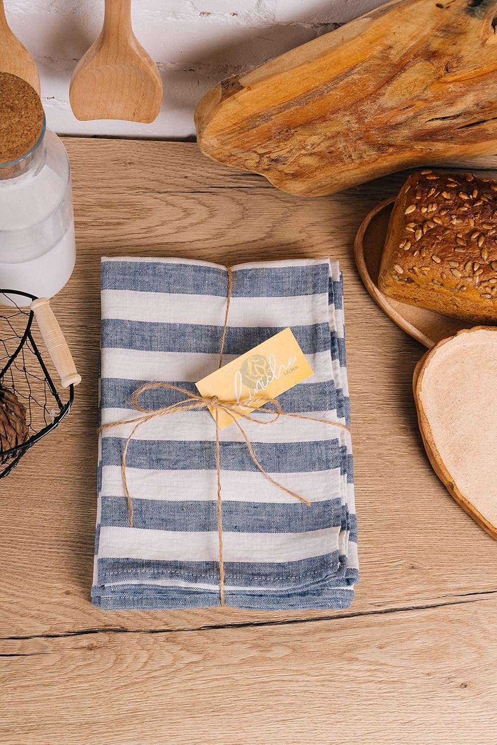 LINICHE Linen Dish Towels Pack of 2 30x20 Inches