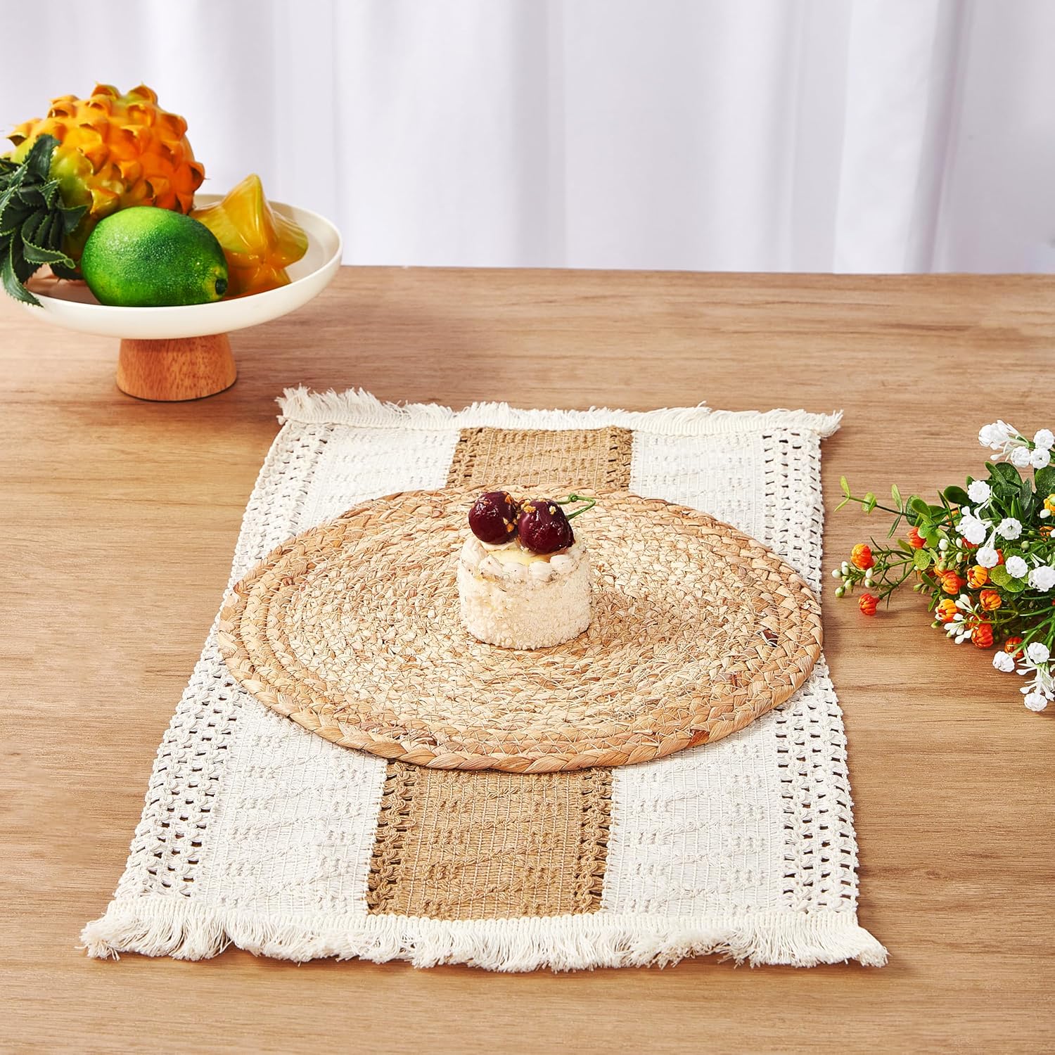 Handmade Boho Placemats Table Runner Set for Kitchen
