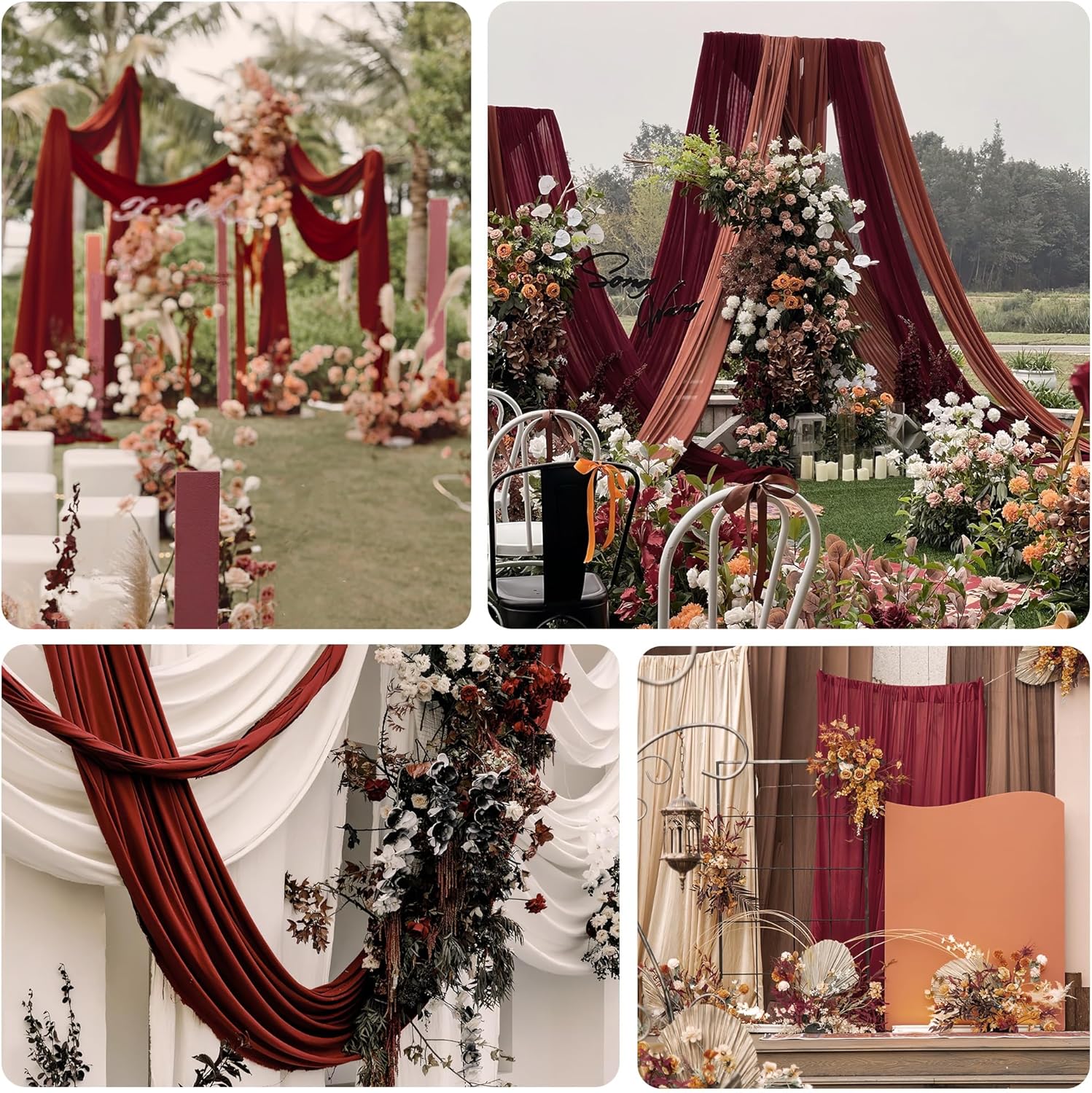 Burgundy 10ft Long Table Runner Pair