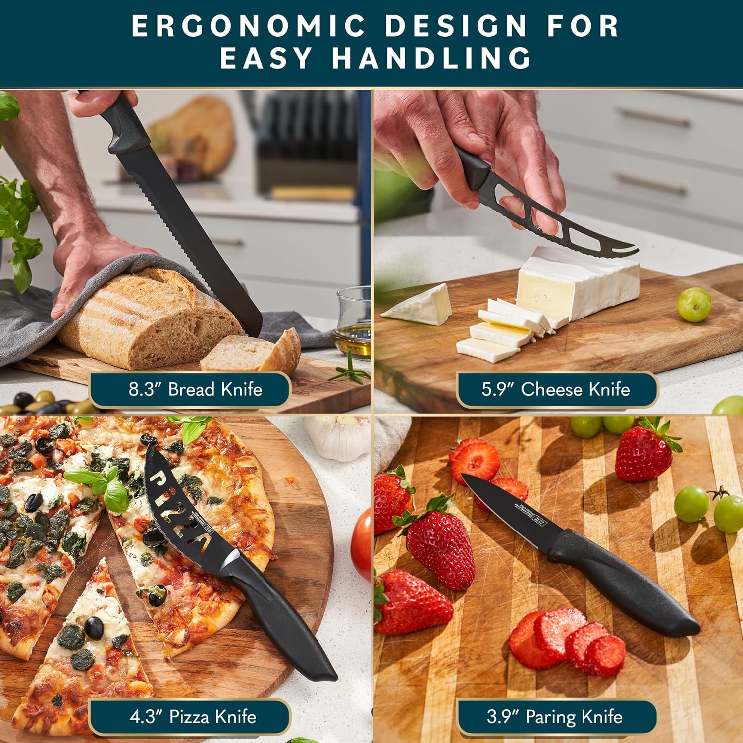 Ergonomic Kitchen Knife Set with Precision