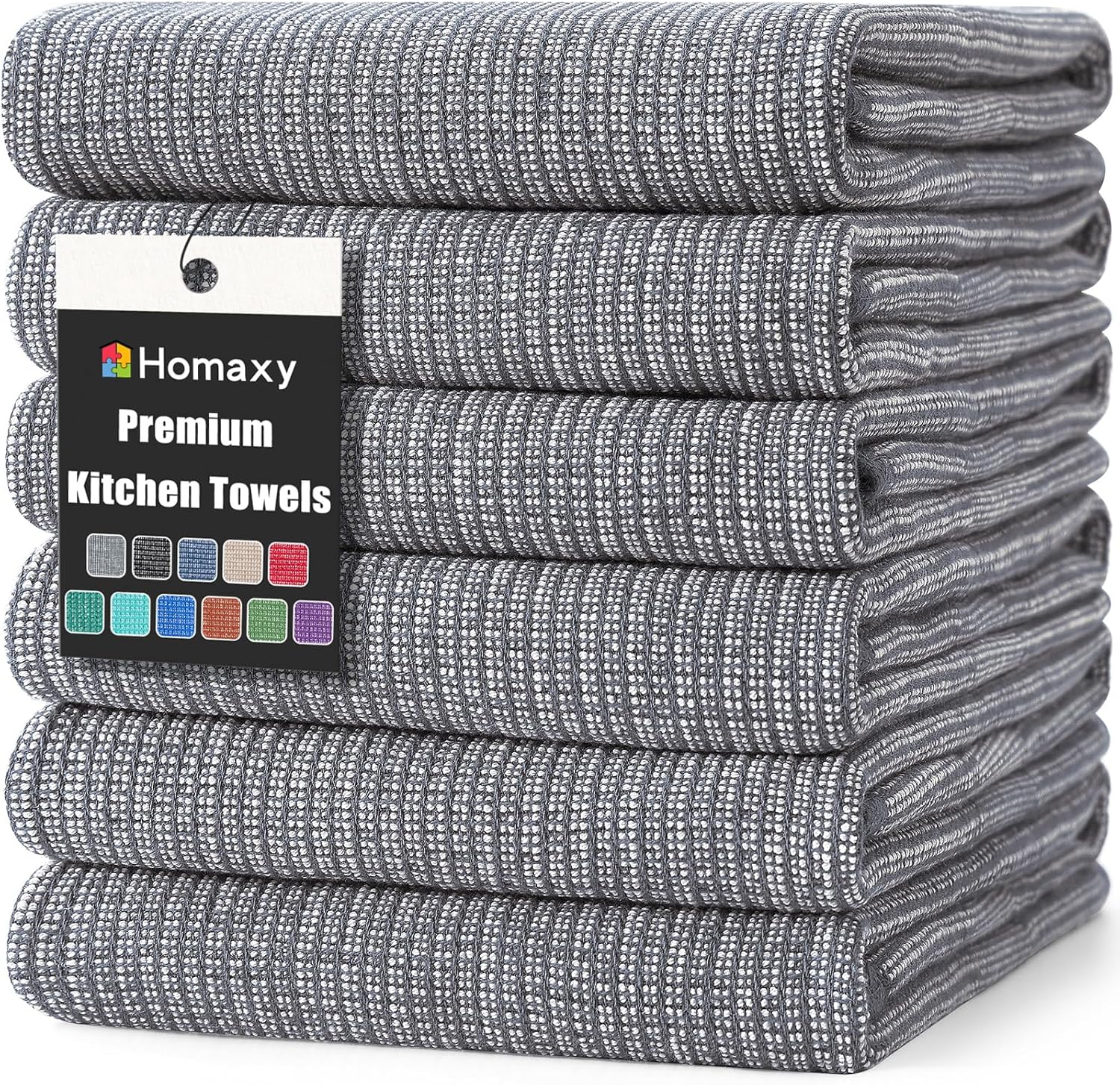 Homaxy Premium Kitchen Towels 18x28 inch 6-Pack