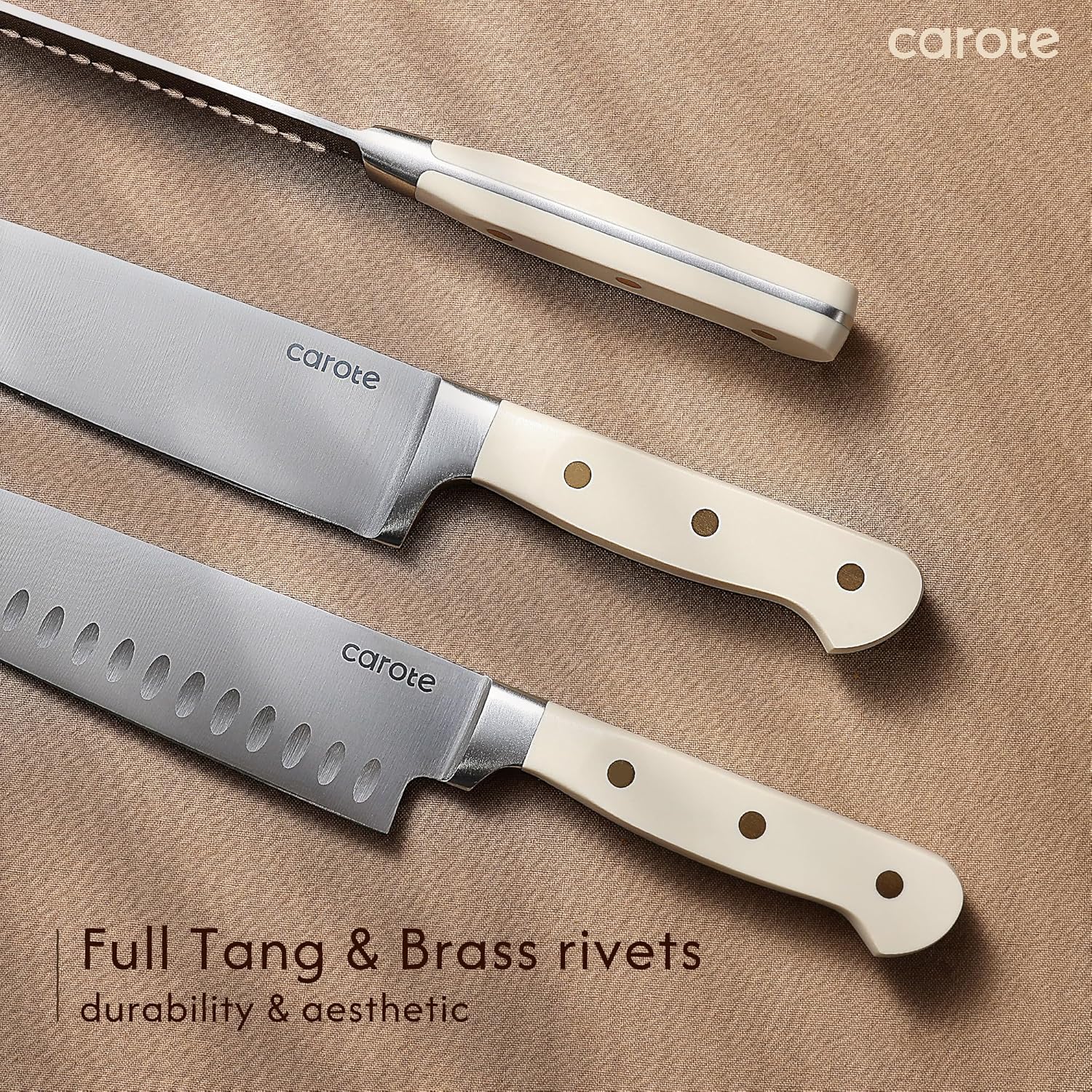 CAROTE 11-Piece Kitchen Knife Set with Block