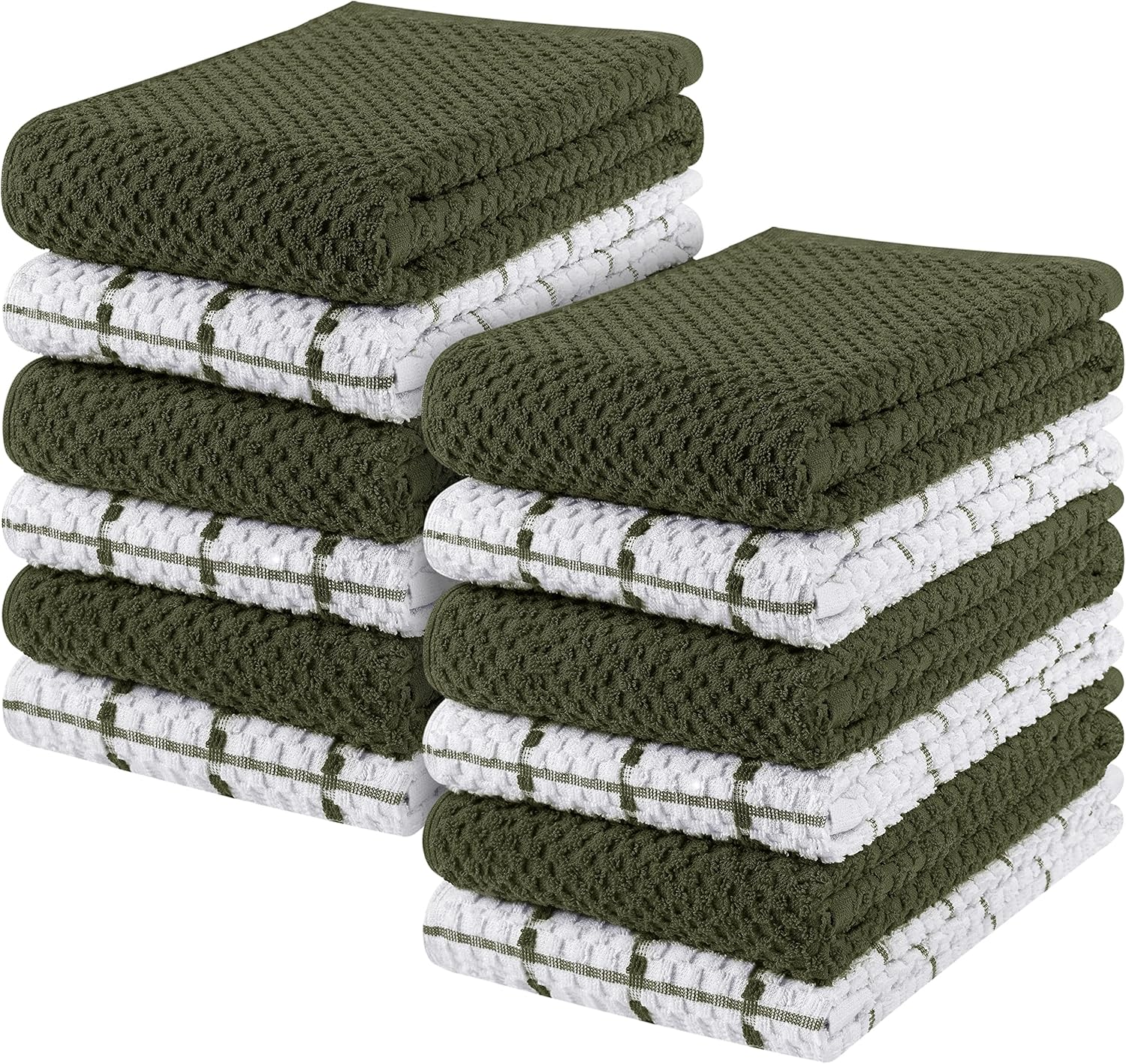 Utopia Towels 12 Pack Dish Towels Dusty Olive