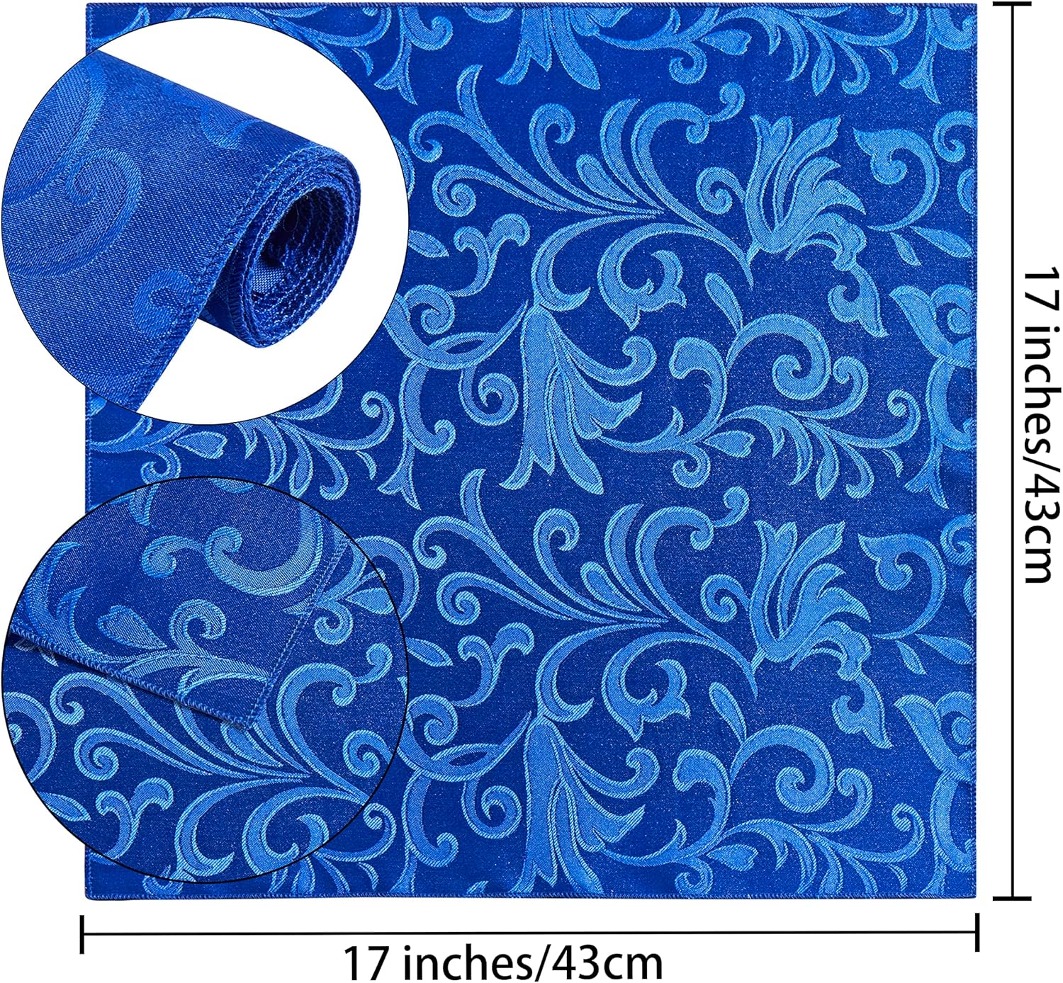 16-Piece Royal Blue Satin Napkins for Dining
